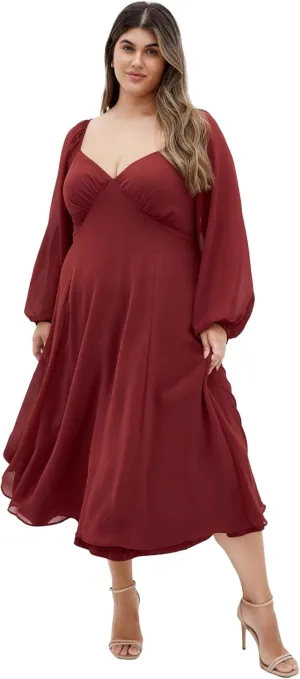 City Chic Women's Dress-Flirty Midi