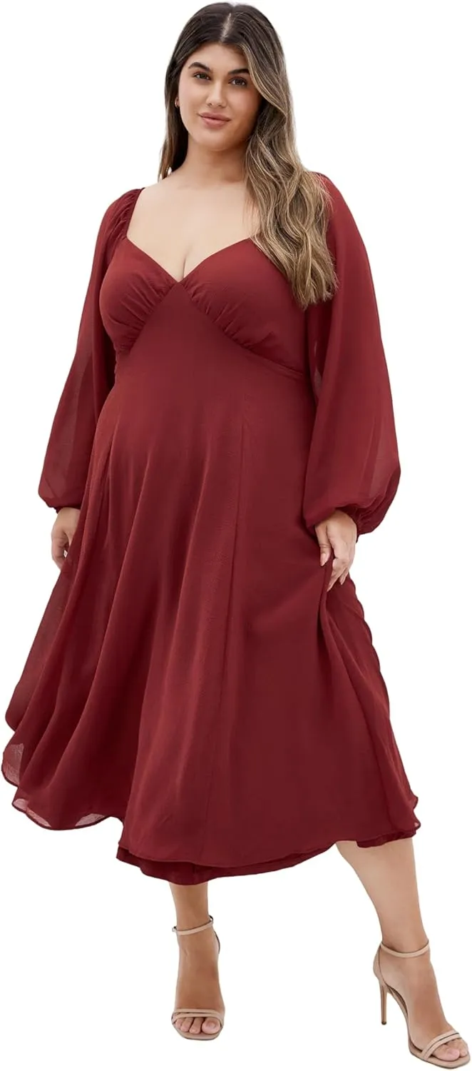 City Chic Women's Dress-Flirty Midi