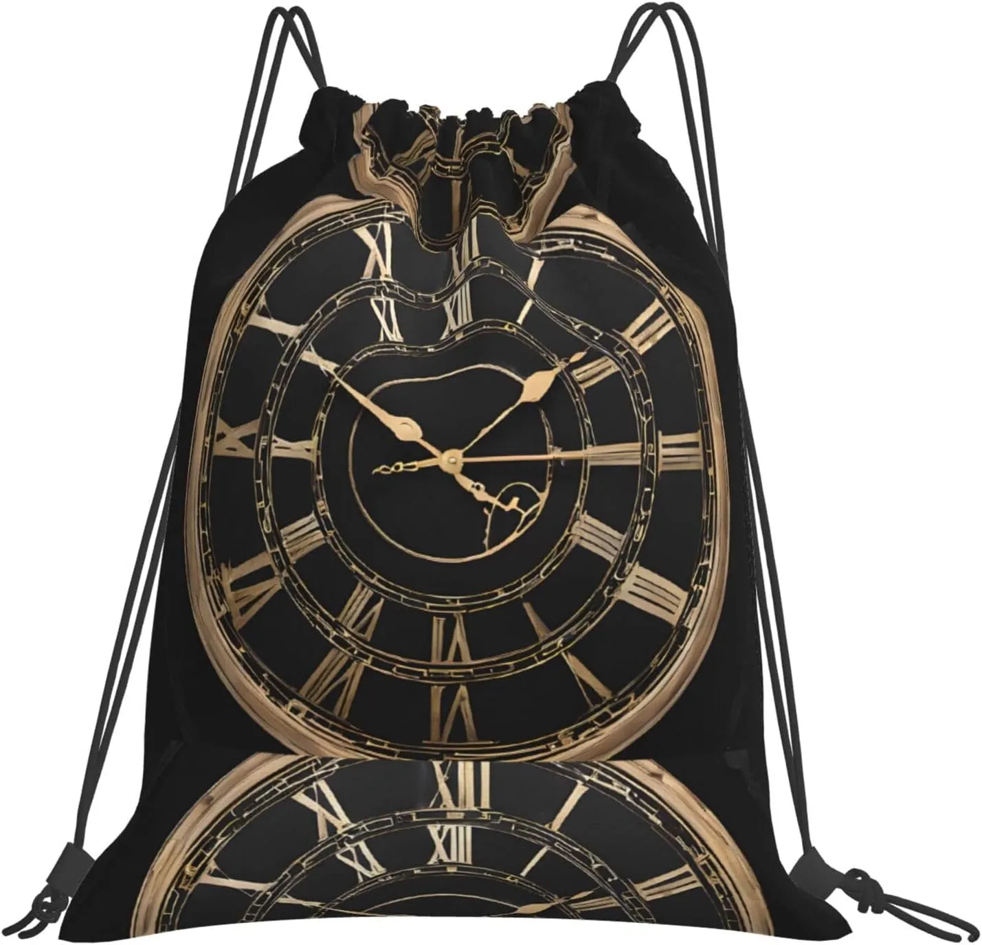 (Clock Gear) Drawstring Backpack Drawstring Gym Bag Foldable Water Drawstring Bags Draw String Back Bag For Shopping Sport Yoga Travel, Swimming, Beach