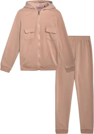 Coney Island Girls' Sweatsuit Set - 2 Piece Fleece Zip Up Hoodie Sweatshirt and Jogger Sweatpants Set for Girls (Sizes: 7-12)