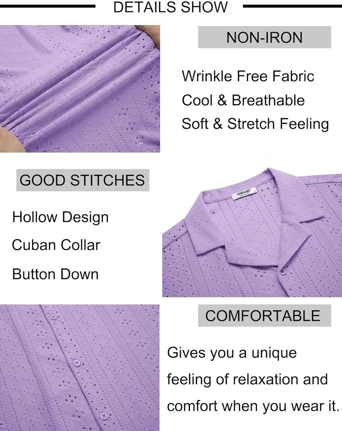 COOFANDY Mens Beach Shirt Short Sleeve Button Down Shirts Casual Cuban Collared Summer Vacation Tropical Shirts