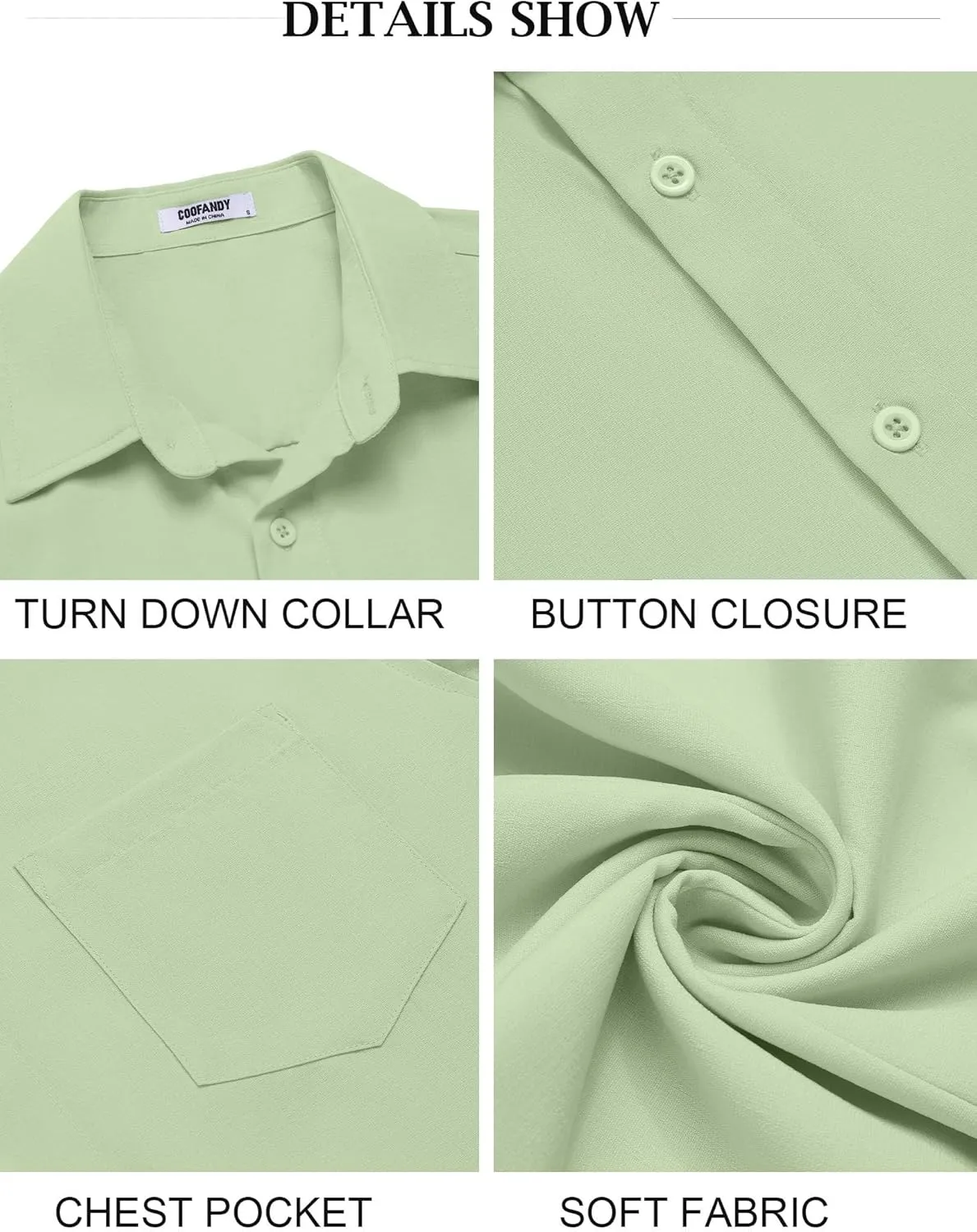 COOFANDY Men's Button Down Shirts Short Sleeve Casual Summer Shirts Beach Wedding Shirt with Pocket