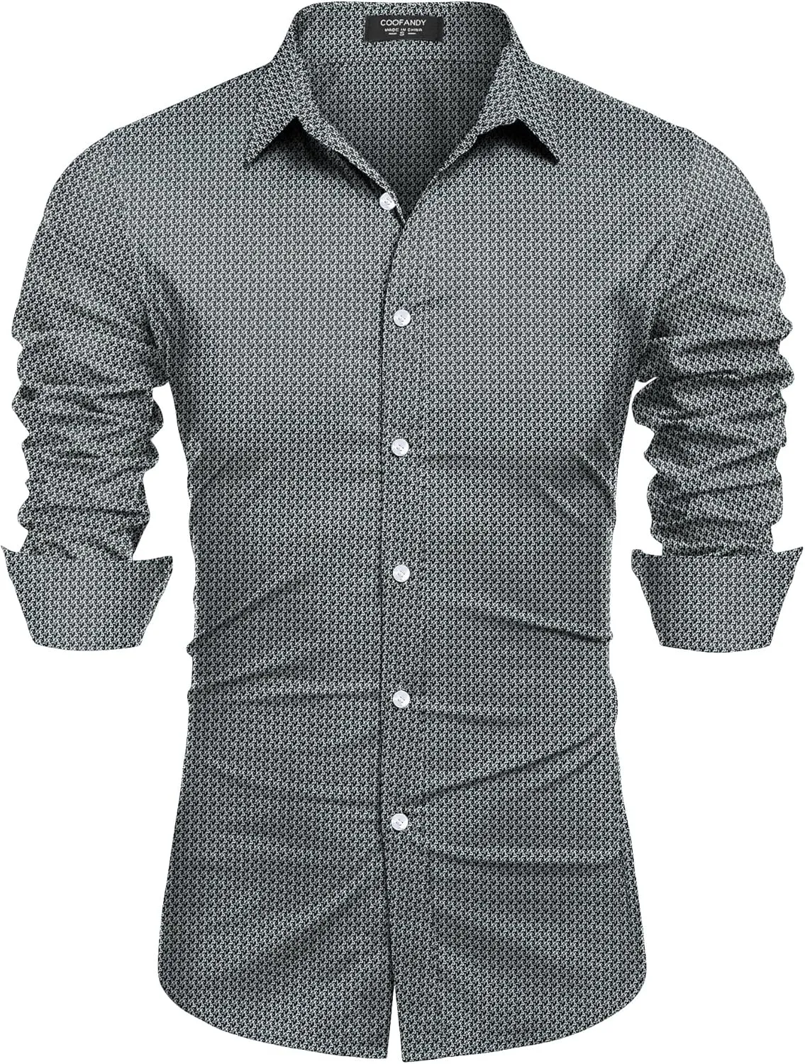 COOFANDY Mens Casual Button Down Shirts Long Sleeve Untucked Shirts for Men Stretch Dress Shirt