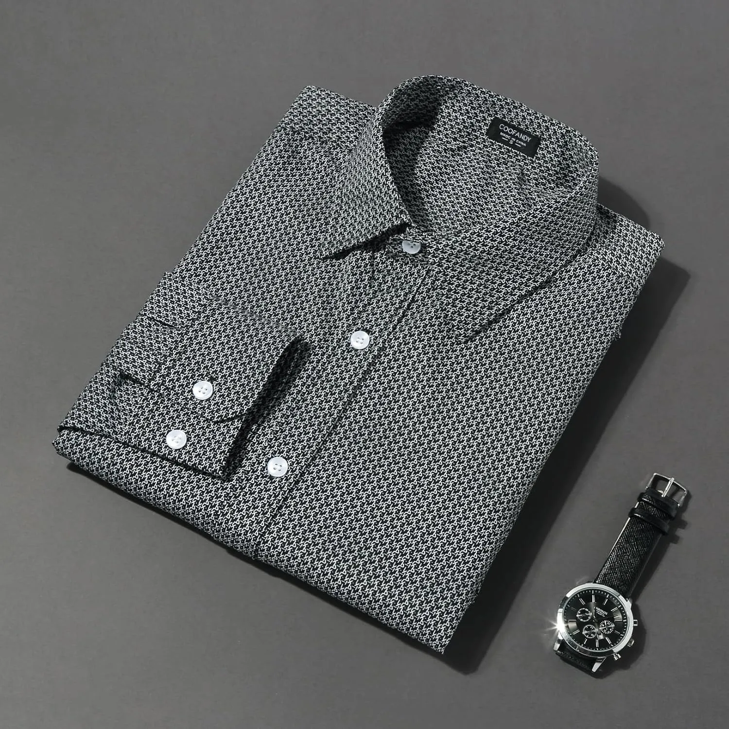 COOFANDY Mens Casual Button Down Shirts Long Sleeve Untucked Shirts for Men Stretch Dress Shirt