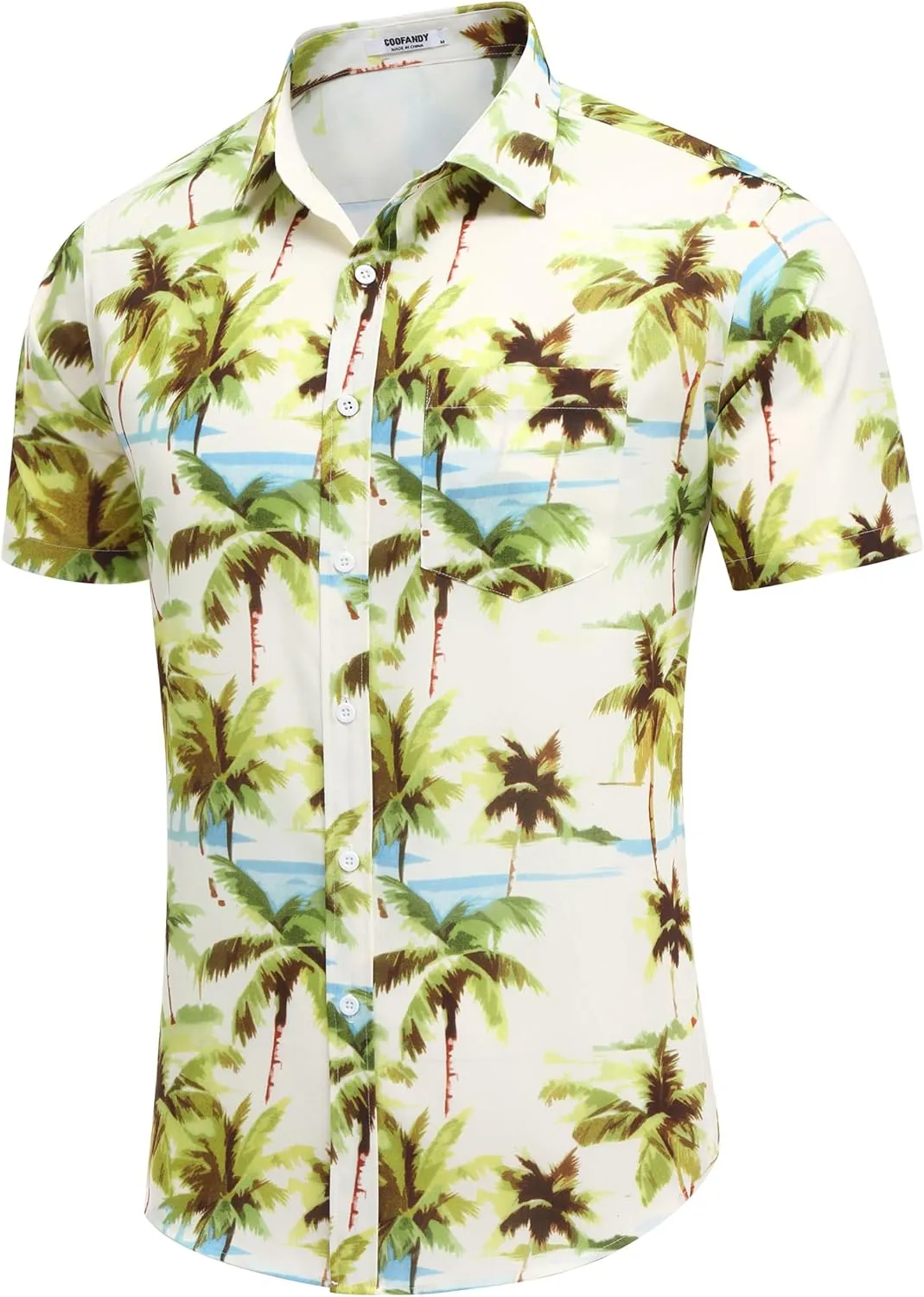COOFANDY Men's Casual Button Down Shirts Short Sleeve Linen Shirts Summer Beach Dress Shirt