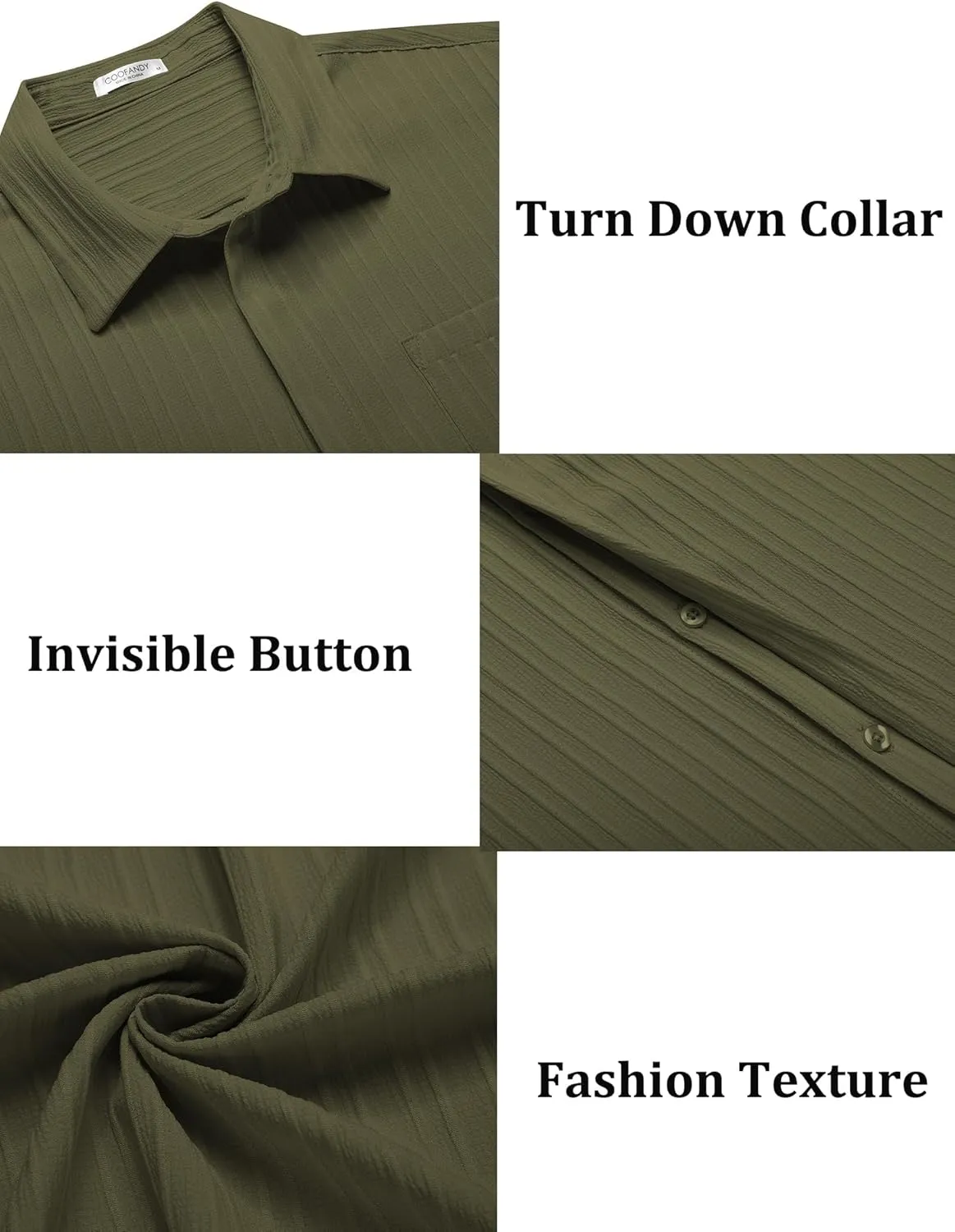 COOFANDY Mens Casual Shirts Short Sleeve Button Down Shirts Fashion Textured Summer Beach Shirt