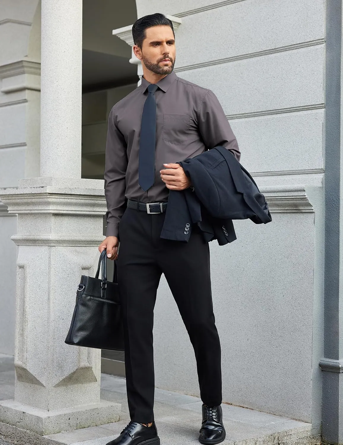 COOFANDY Mens Dress Shirts Long Sleeve Wrinkle Free Button Down Shirts Formal Business Shirt