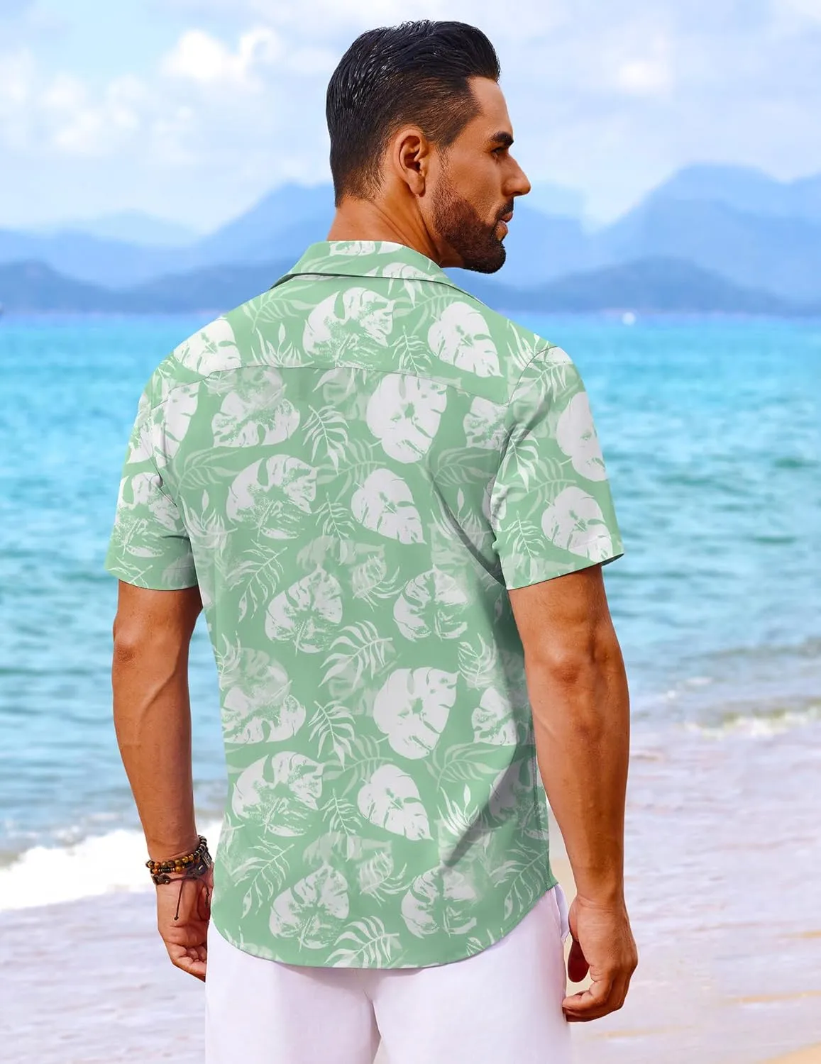 COOFANDY Mens Hawaiian Shirt Short Sleeve Button Down Shirts Tropical Floral Summer Beach Shirts