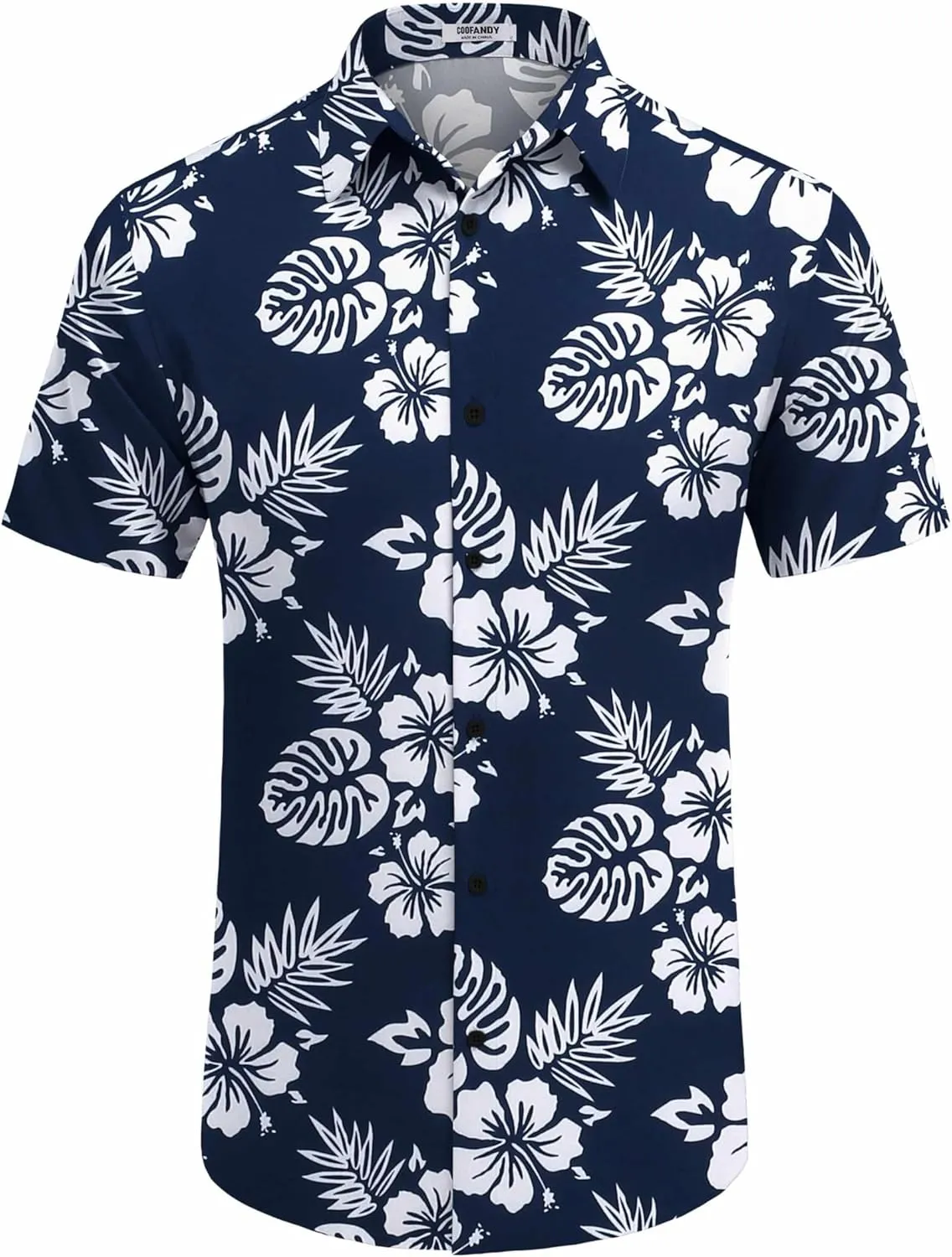 COOFANDY Mens Hawaiian Shirt Short Sleeve Button Down Shirts Tropical Floral Summer Beach Shirts