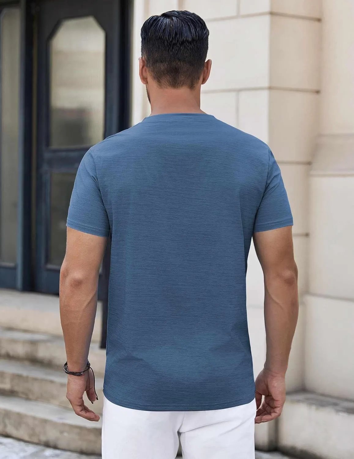 COOFANDY Mens Henley Shirts Short Sleeve Casual Button Down Shirts Lightweight Summer Basic Tee