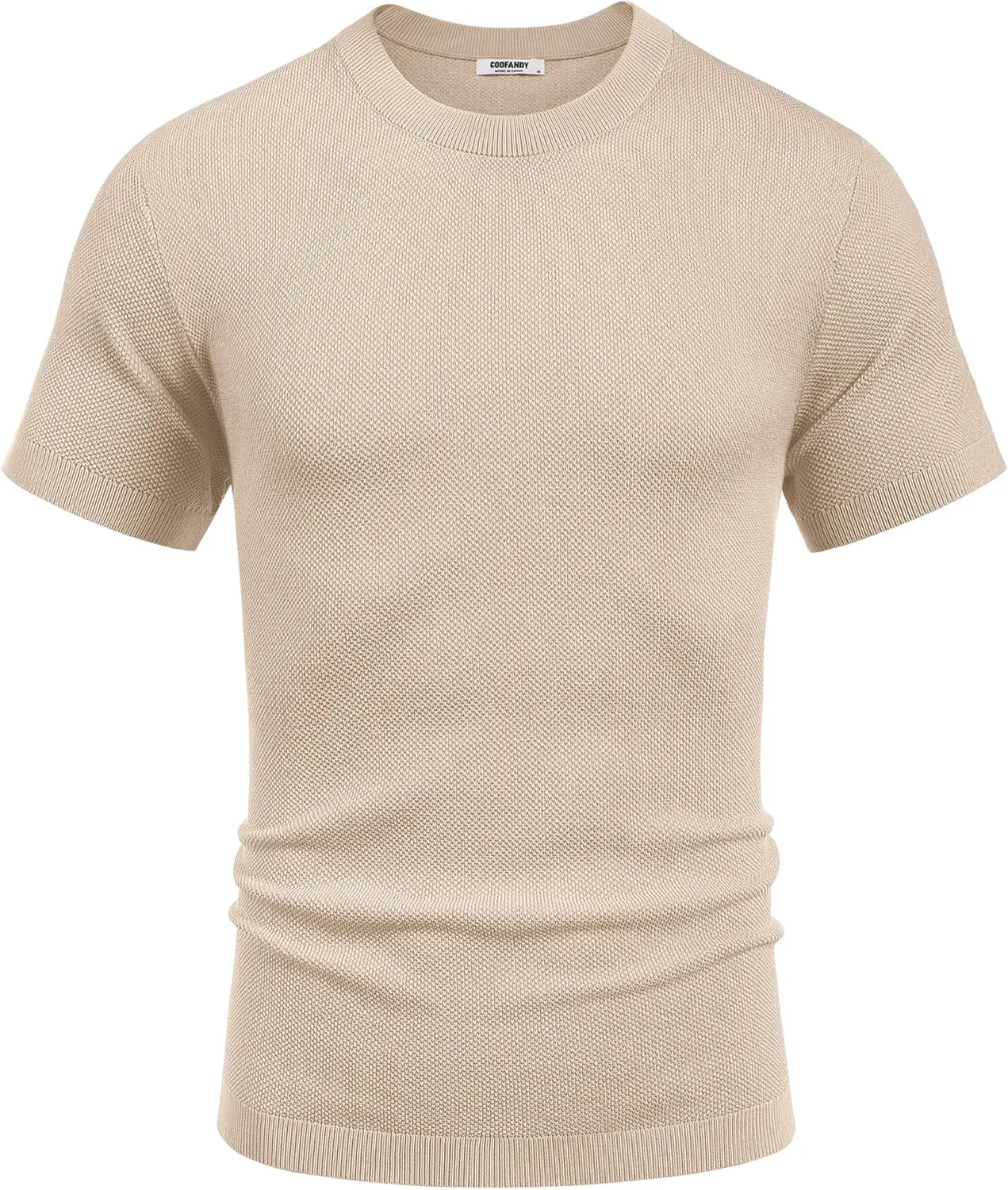 COOFANDY Men's Knit T-Shirts Short Sleeve Crewneck Shirt Casual Textured Pullover Tees