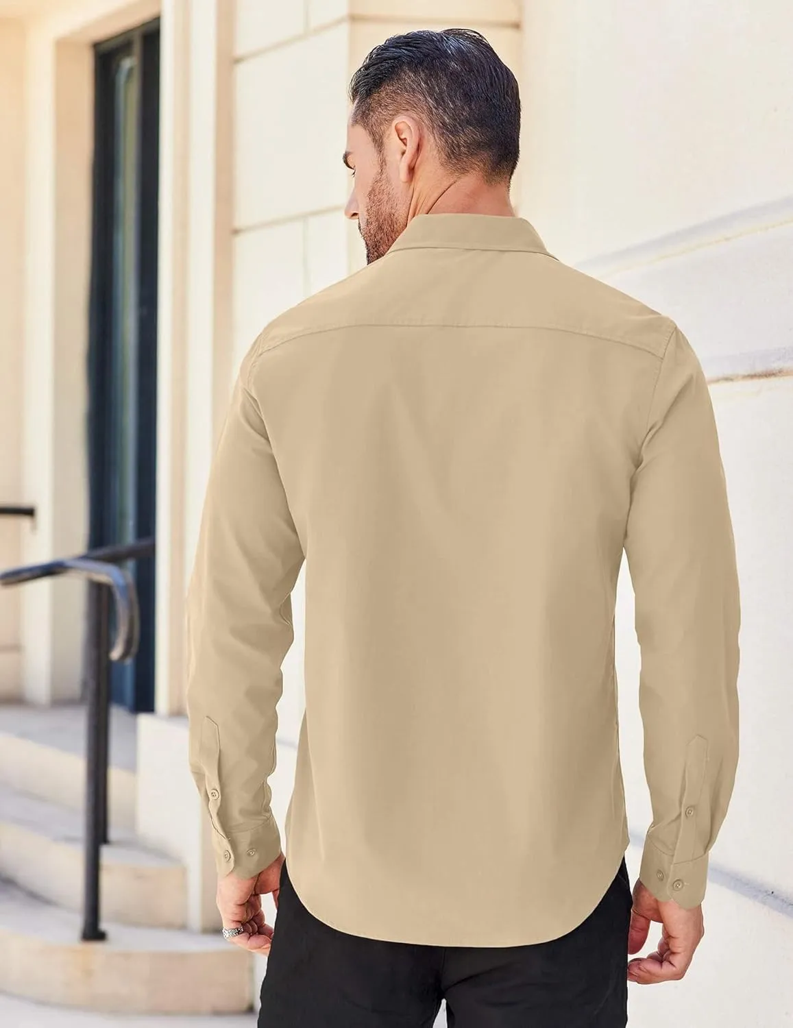 COOFANDY Men's Long Sleeve Casual Button Down Shirts Untucked Shirts for Men Regular Fit Dress Shirt