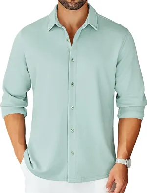COOFANDY Mens Long Sleeve Wrinkle Free Shirts Stretch Dress Shirts Regular Fit Button Down Shirt