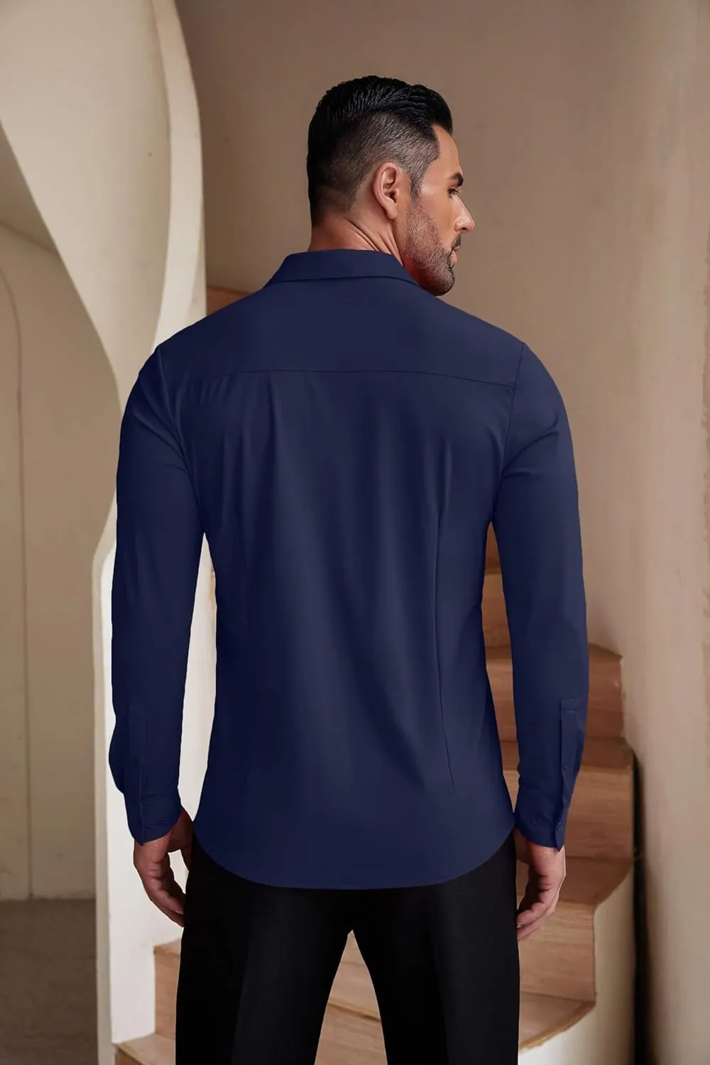 COOFANDY Men's Muscle Fit Dress Shirts Wrinkle-Free Long Sleeve Casual Button Down Shirts