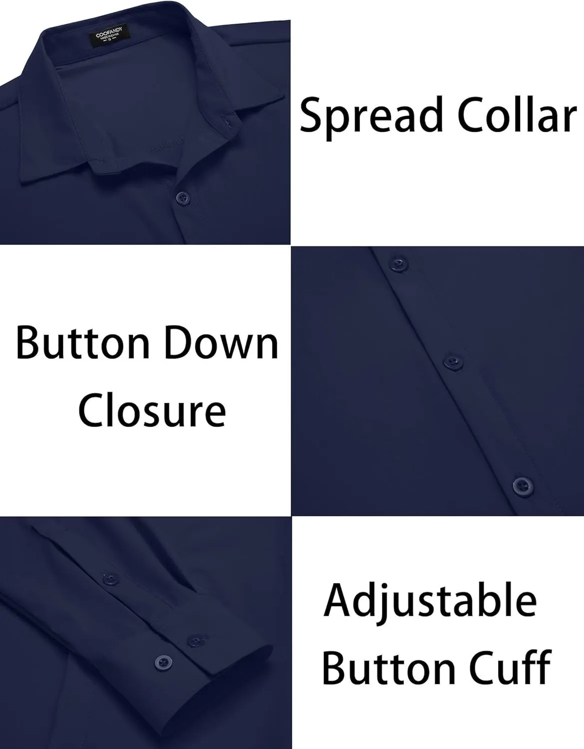 COOFANDY Men's Muscle Fit Dress Shirts Wrinkle-Free Long Sleeve Casual Button Down Shirts