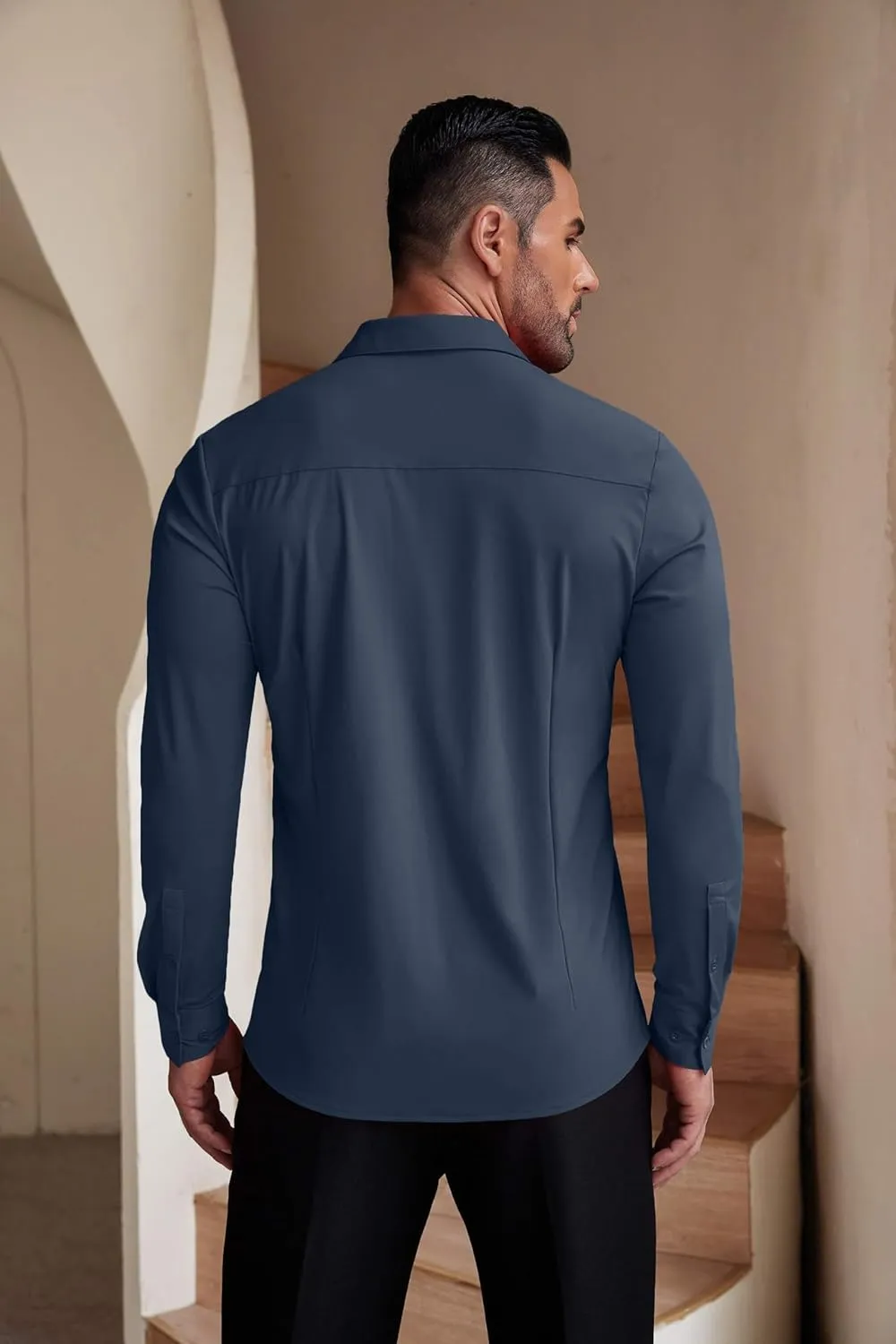 COOFANDY Men's Muscle Fit Dress Shirts Wrinkle-Free Long Sleeve Casual Button Down Shirts