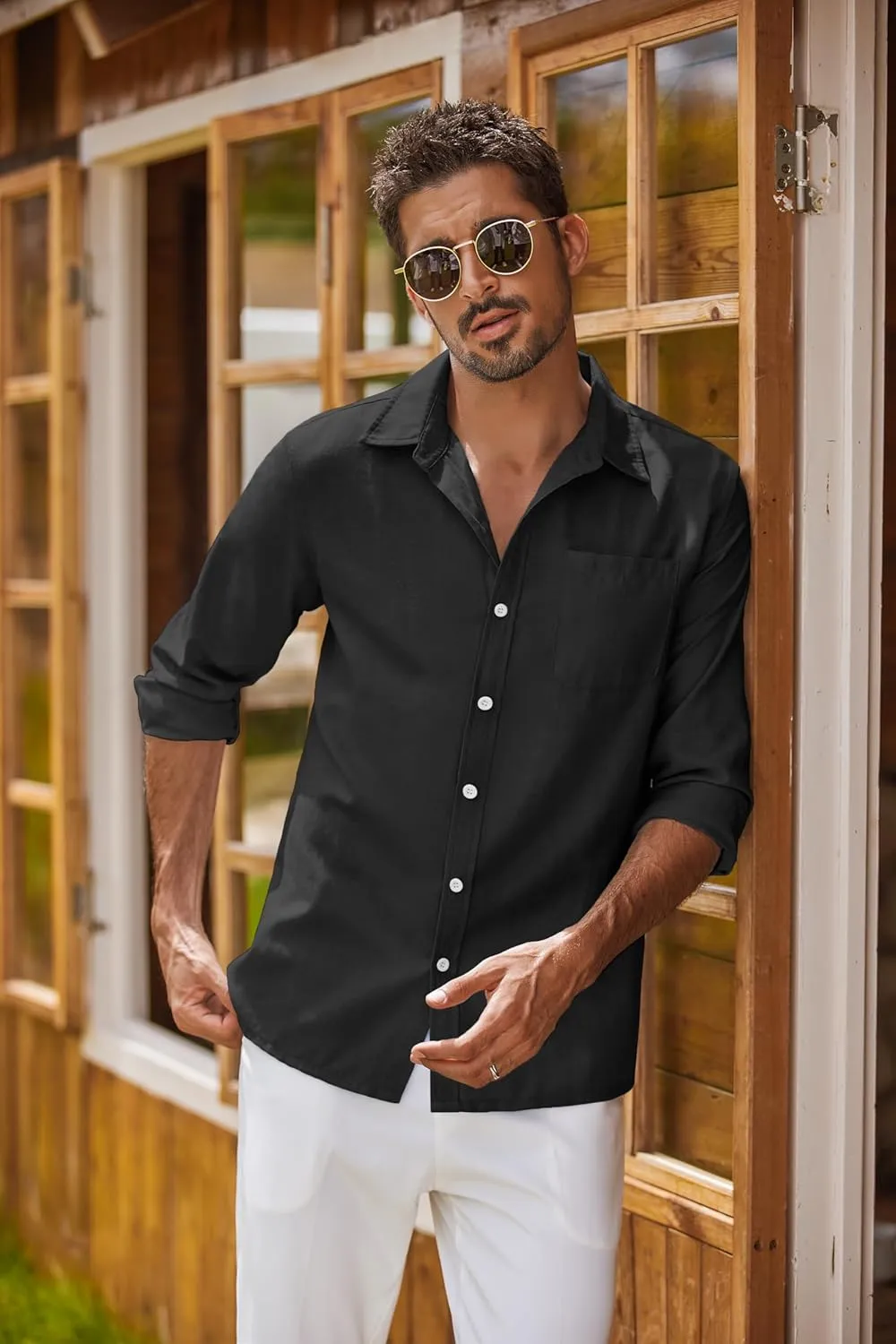 COOFANDY Men's Oxford Shirt Long Sleeve Casual Button Down Shirts Regular Fit Dress Shirts