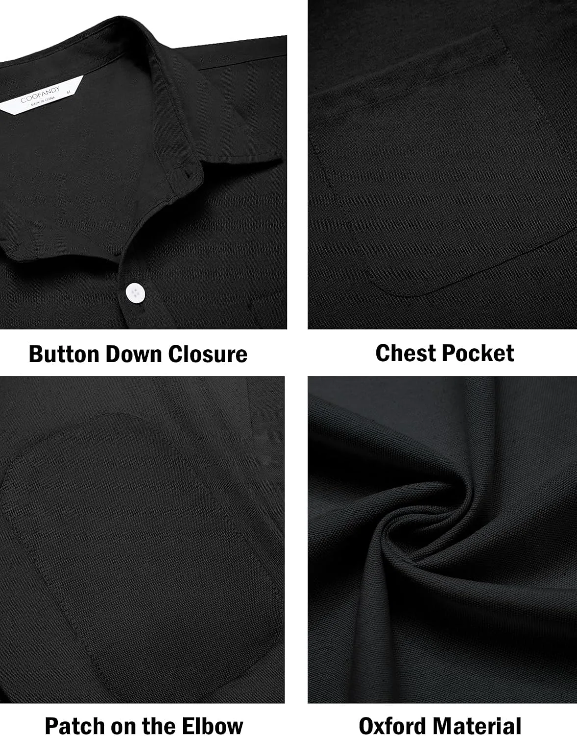 COOFANDY Men's Oxford Shirt Long Sleeve Casual Button Down Shirts Regular Fit Dress Shirts