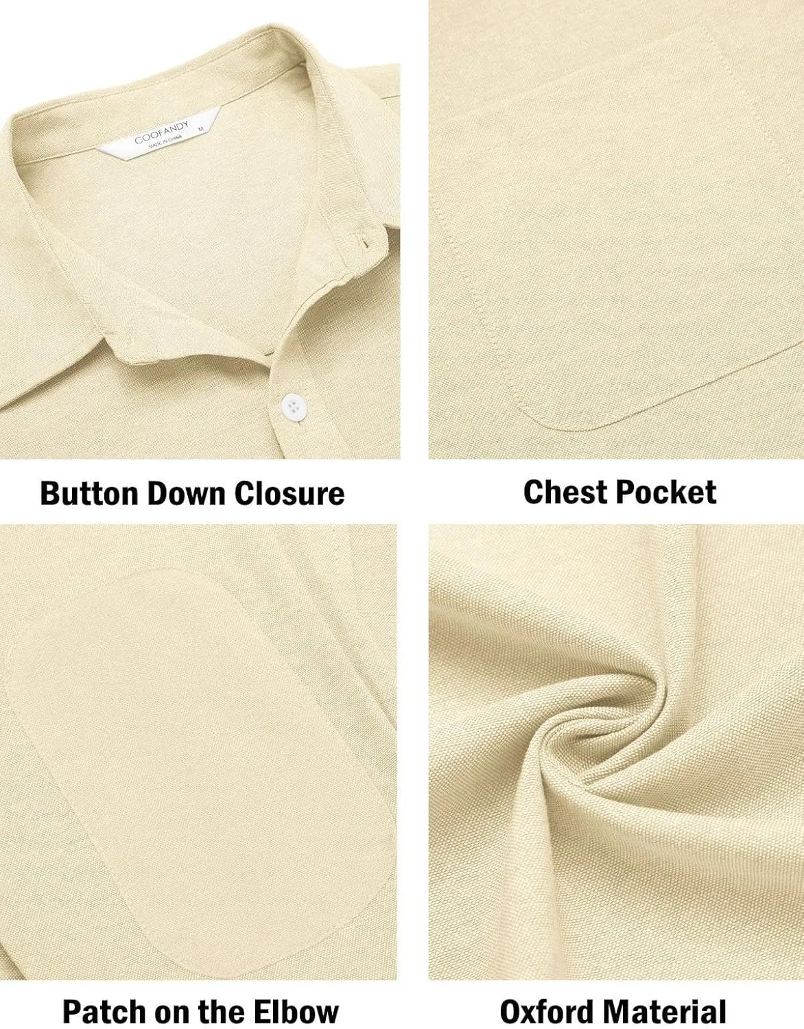 COOFANDY Men's Oxford Shirt Long Sleeve Casual Button Down Shirts Regular Fit Dress Shirts
