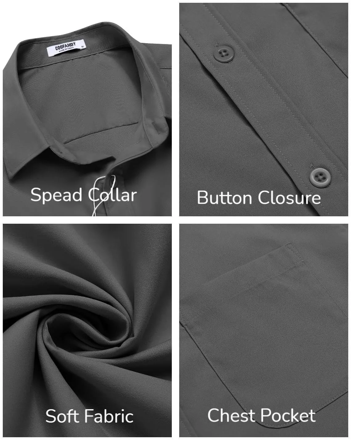 COOFANDY Mens Short Sleeve Casual Button Down Shirts Summer Untucked Dress Shirts with Pocket