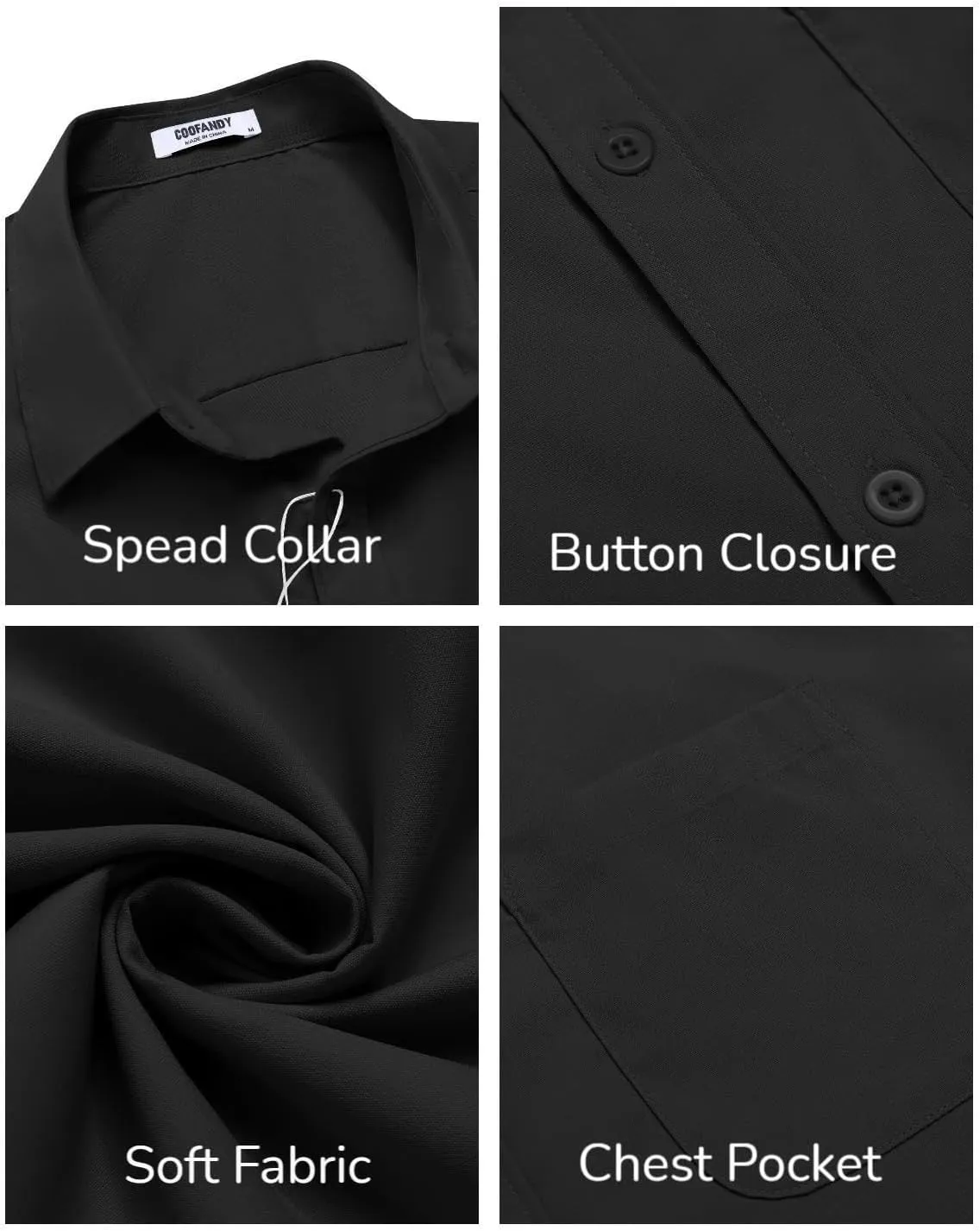 COOFANDY Mens Short Sleeve Casual Button Down Shirts Summer Untucked Dress Shirts with Pocket