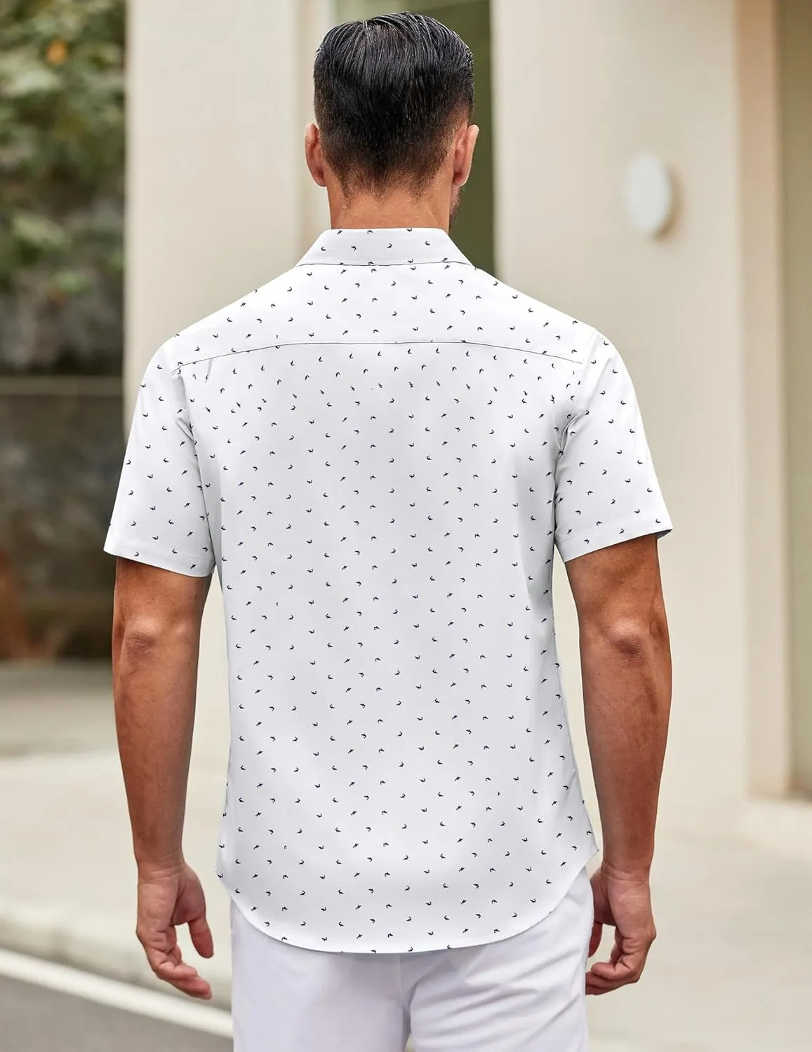 COOFANDY Mens Short Sleeve Casual Button Down Shirts Summer Untucked Dress Shirts with Pocket