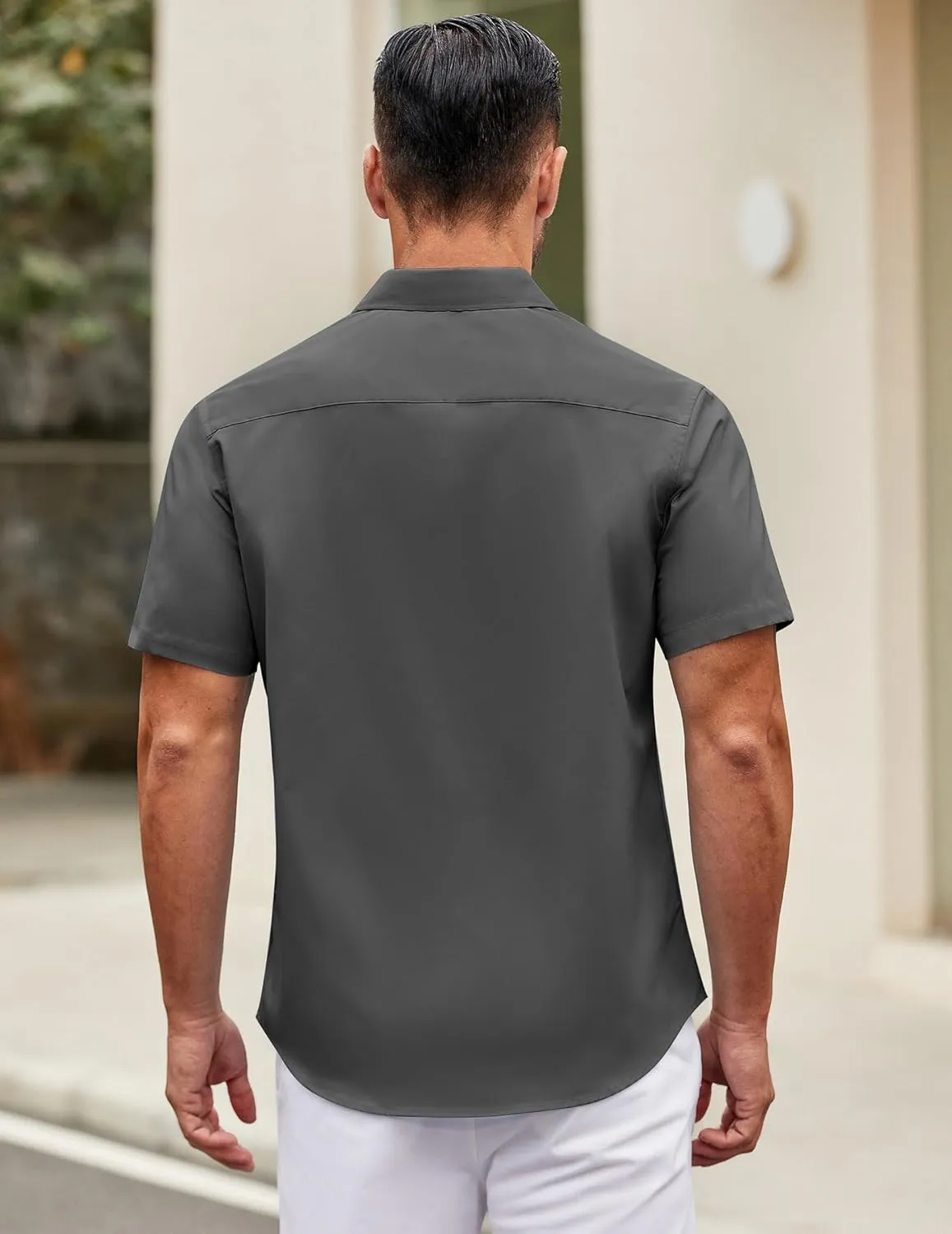 COOFANDY Mens Short Sleeve Casual Button Down Shirts Summer Untucked Dress Shirts with Pocket