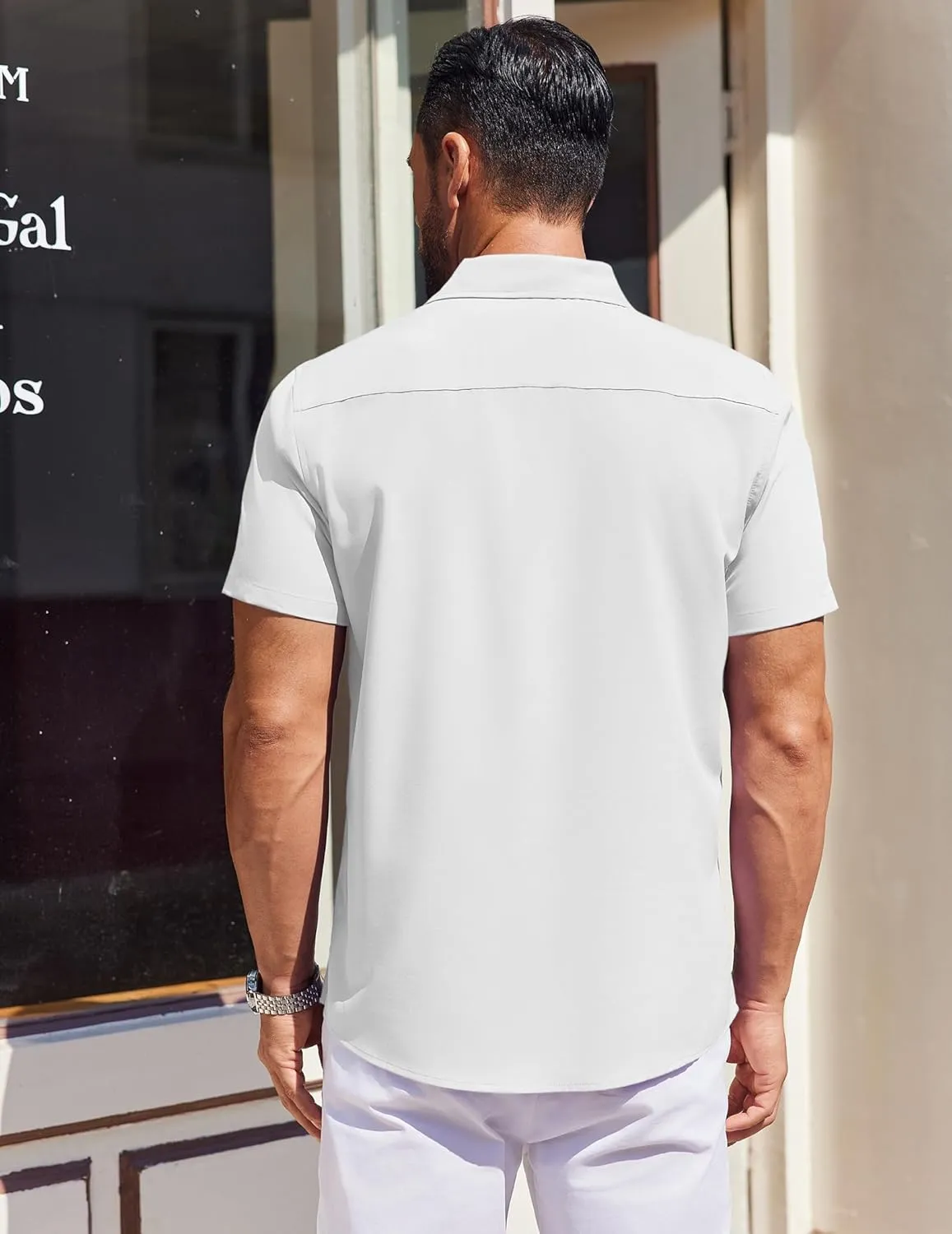 COOFANDY Mens Short Sleeve Dress Shirts Button Down Shirts Regular Fit Business Casual Shirt with Pocket