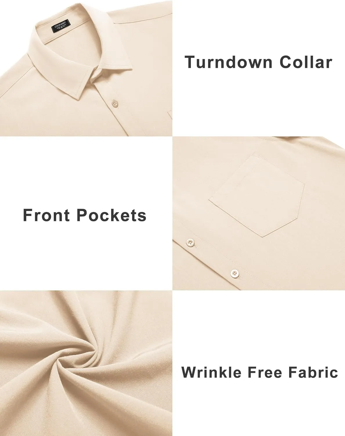 COOFANDY Mens Short Sleeve Shirts Casual Button Down Shirts Summer Beach Shirt Wrinkle Free