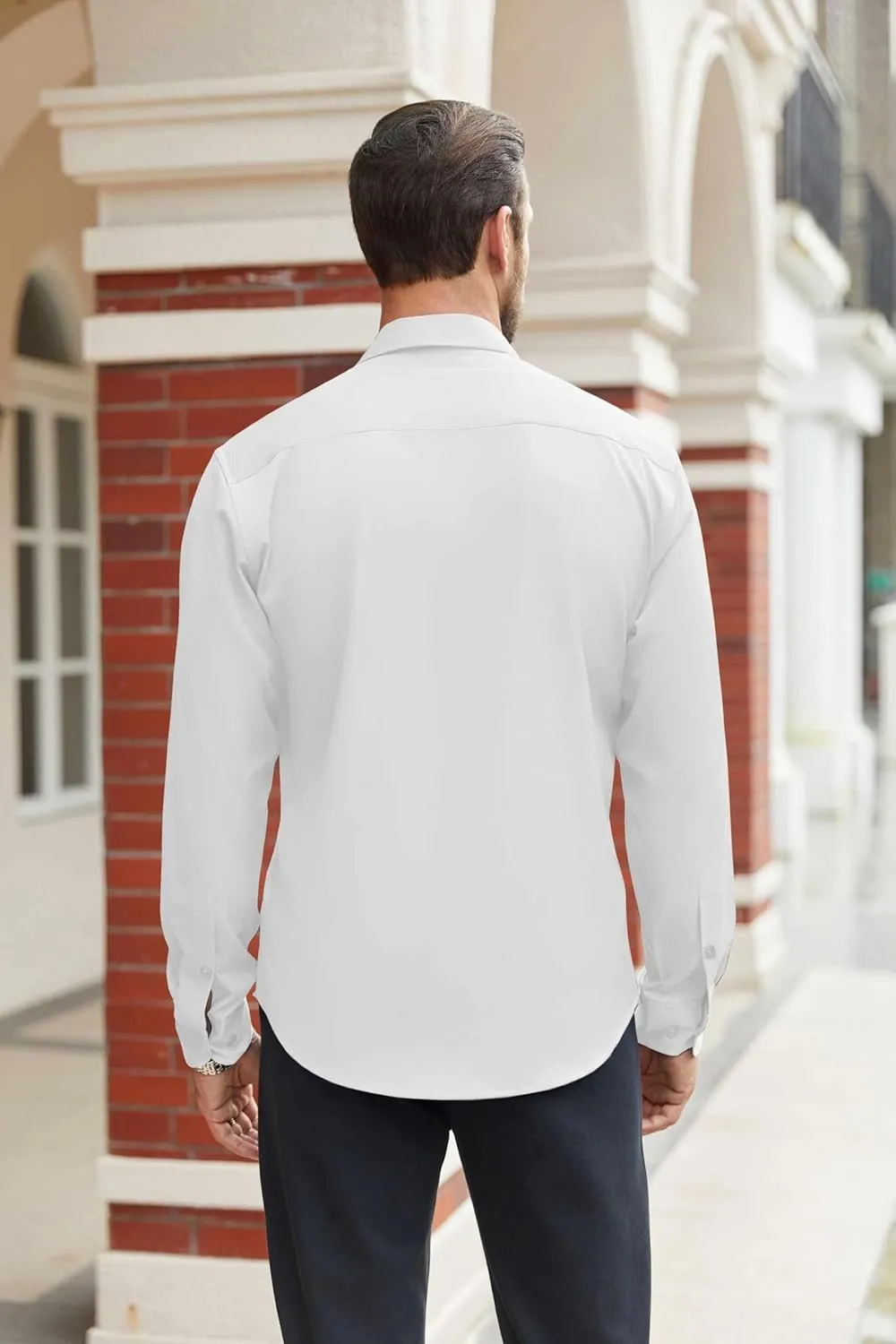 COOFANDY Mens Stretch Dress Shirts Long Sleeve Button Down Shirt Regular Fit Formal Business Shirts