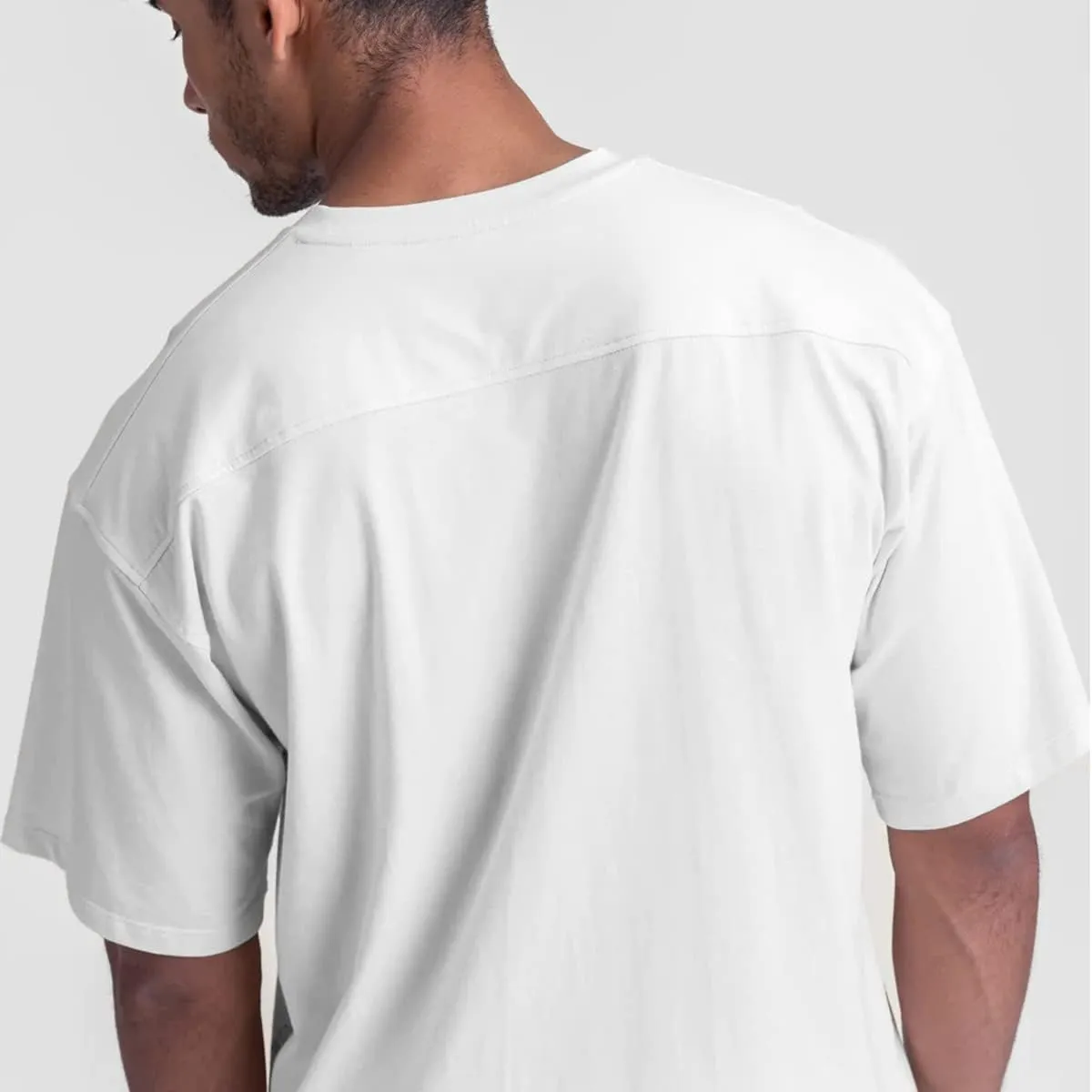 Cotton Gym Shirts Oversized Athletic Loose Workout t Shirts Short Sleeve for Men T68N