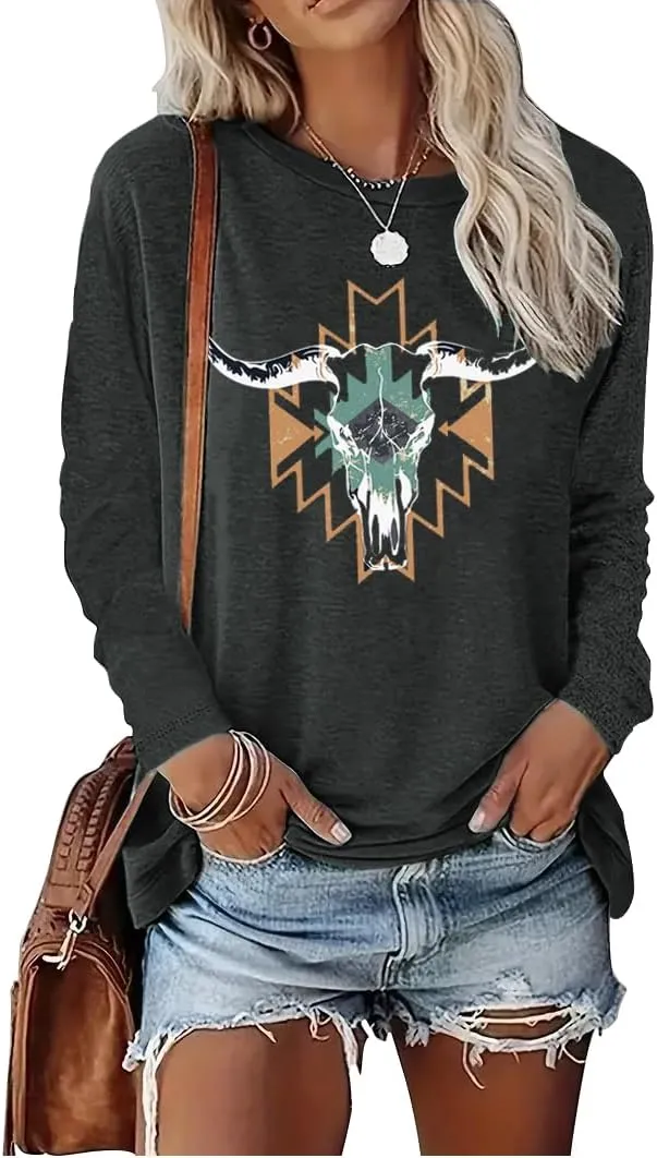 Country Concert Tops Outfit Long Sleeve Shirts for Women Nashville Outfits for Women Country Music Graphic Tees Shirts
