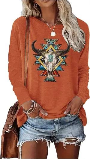 Country Concert Tops Outfit Long Sleeve Shirts for Women Nashville Outfits for Women Country Music Graphic Tees Shirts
