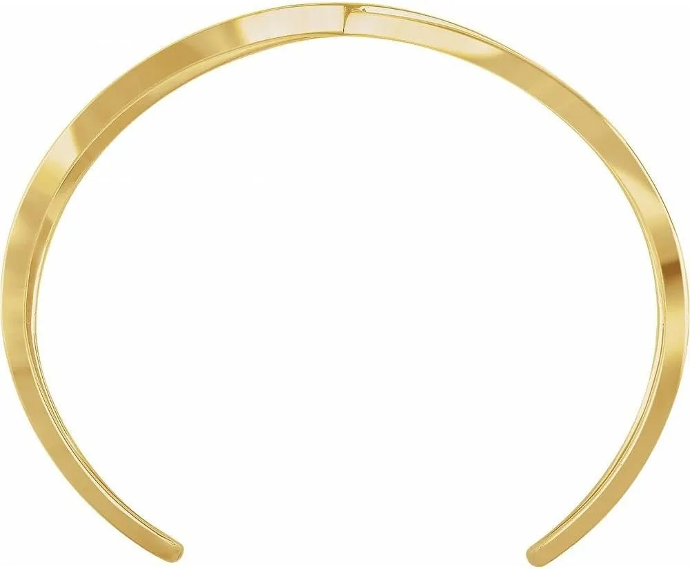 Criss-Cross X-Shape Bangle Cuff Bracelet 7" (Width = 17.1mm)