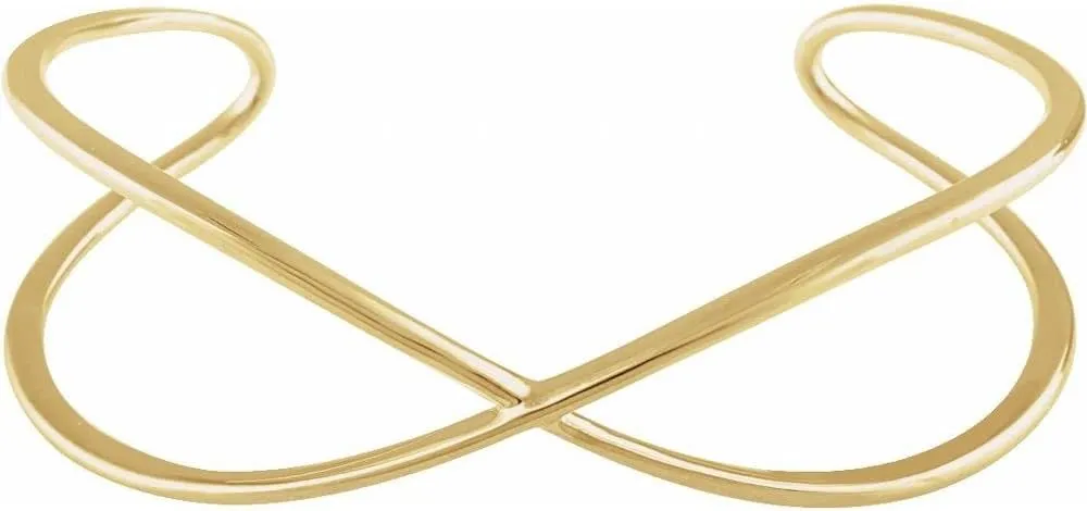 Criss-Cross X-Shape Bangle Cuff Bracelet 7" (Width = 17.1mm)