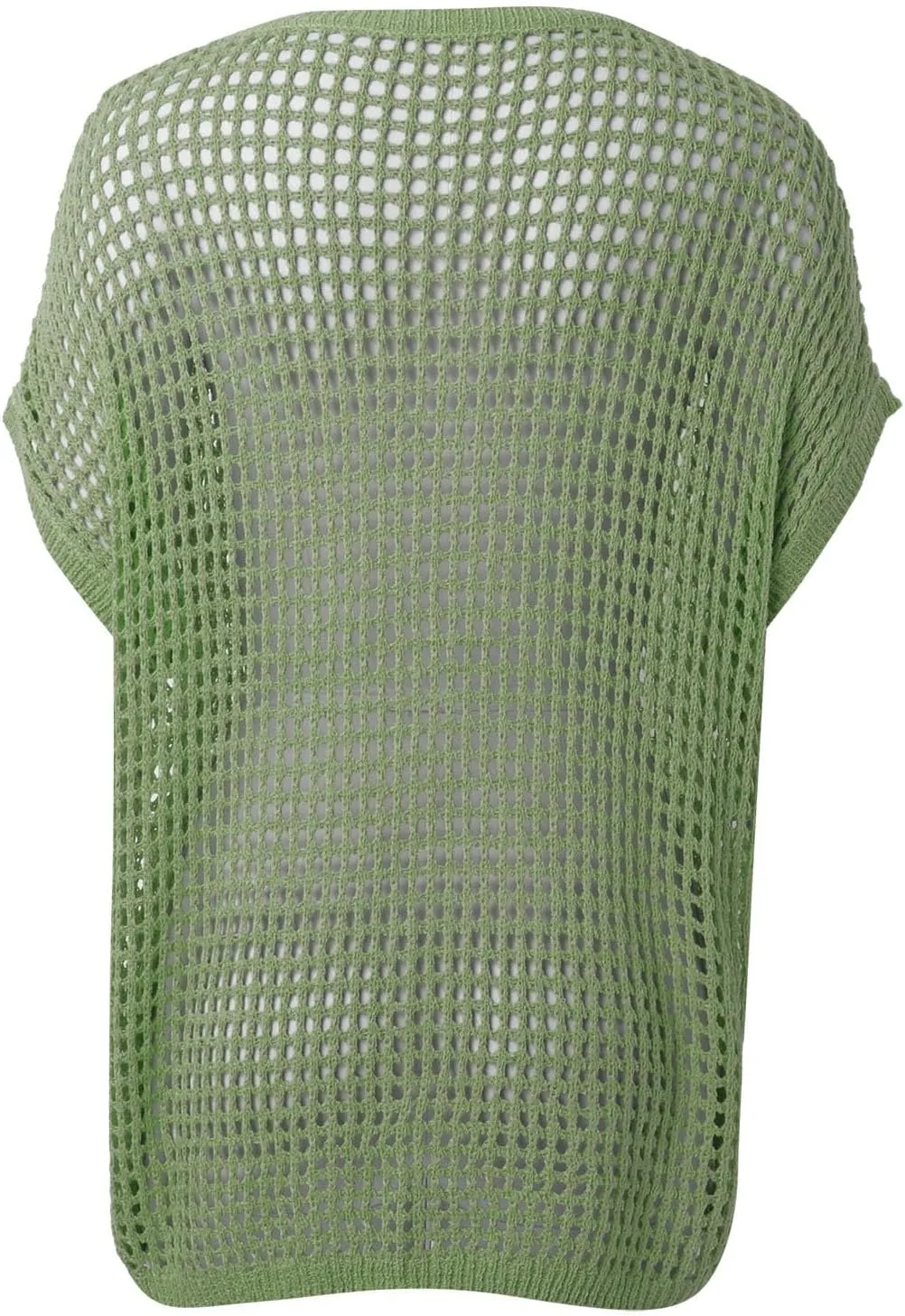 Crochet Tops for Women Summer Scoop Neck Off Shoulder Sweater Beach Coverup Short Sleeve Hollow Out Knit Pullover Top