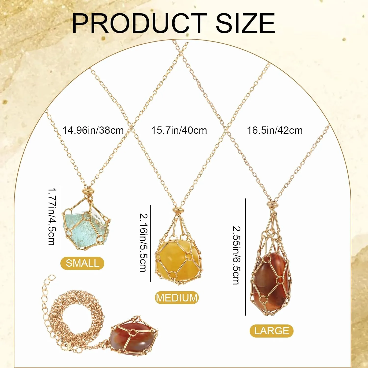 Crystal Holder Necklace Cage, Crystal Necklace Holder Pendant Empty Stone Cage