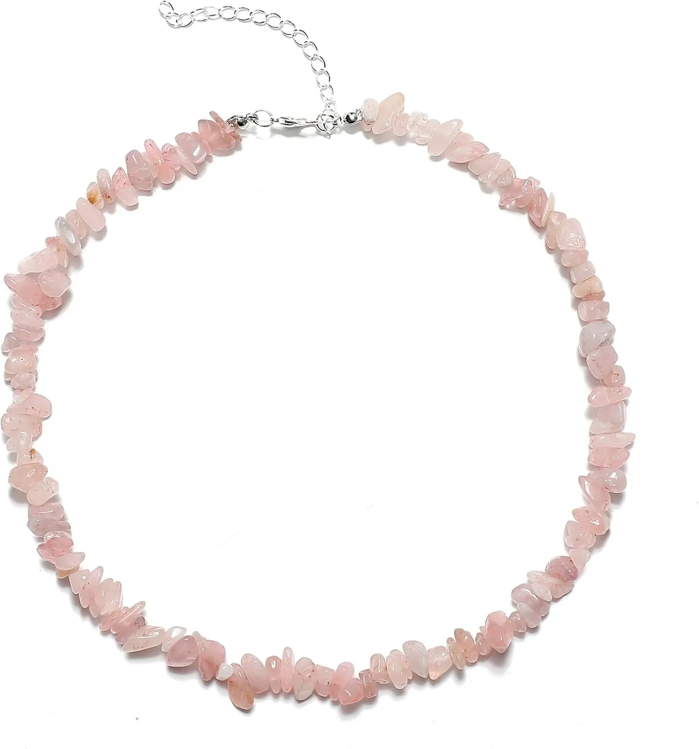Crystal Stone Necklaces for Women Girls Natural Seed Bead Gemstone Chakra Necklaces Colorful Crystal Healing Chip Choker for Women Jewelry
