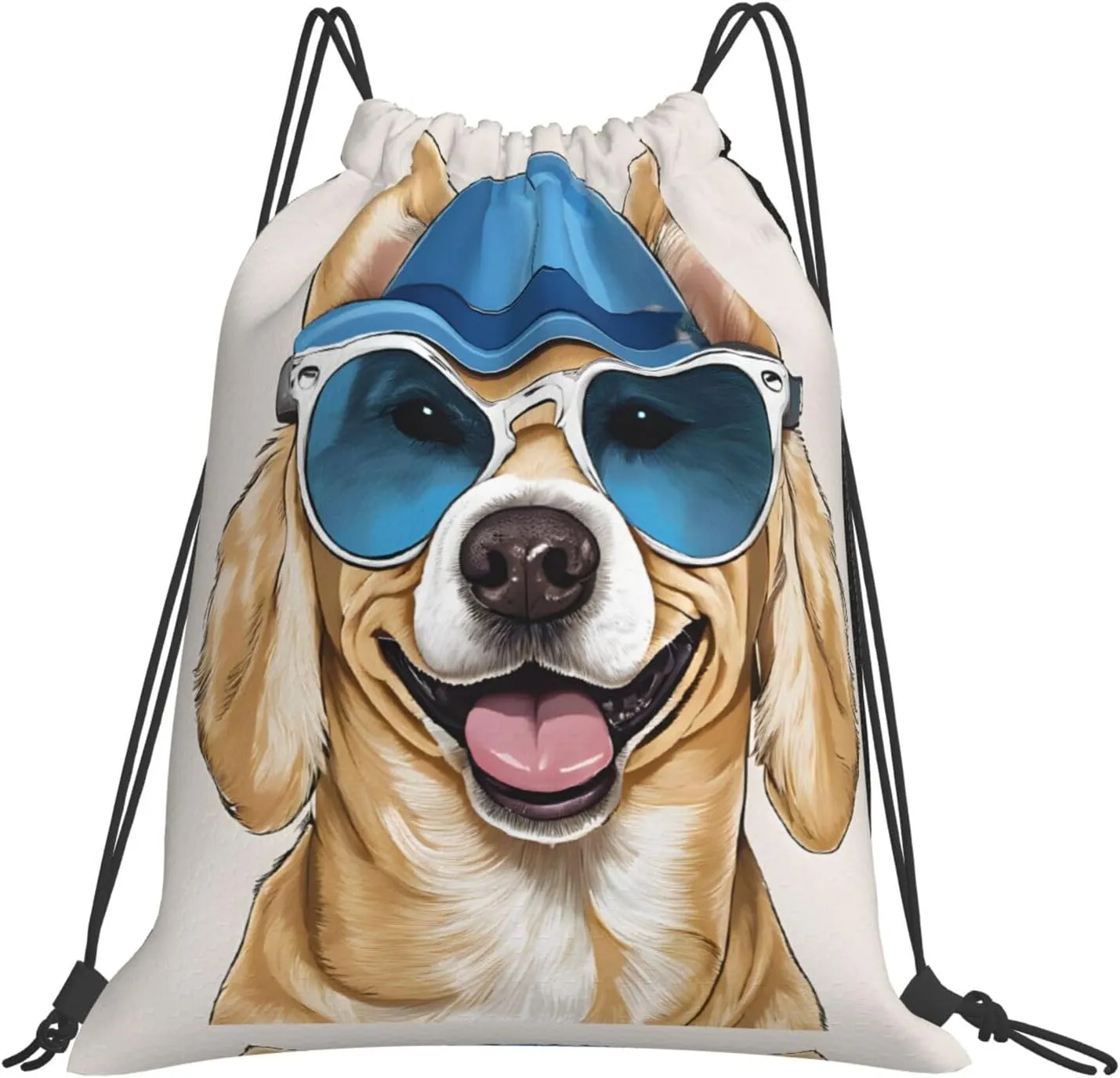 (Cute French Bulldog) Drawstring Backpack Drawstring Gym Bag Foldable Water Drawstring Bags Draw String Back Bag For Shopping Sport Yoga Travel, Swimming, Beach