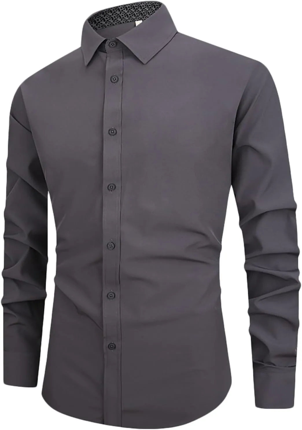 Dgoopd Business Dress Shirts for Men Wrinkle Resistant Button Down Shirt Long Sleeve Regular Fit Dress Shirts