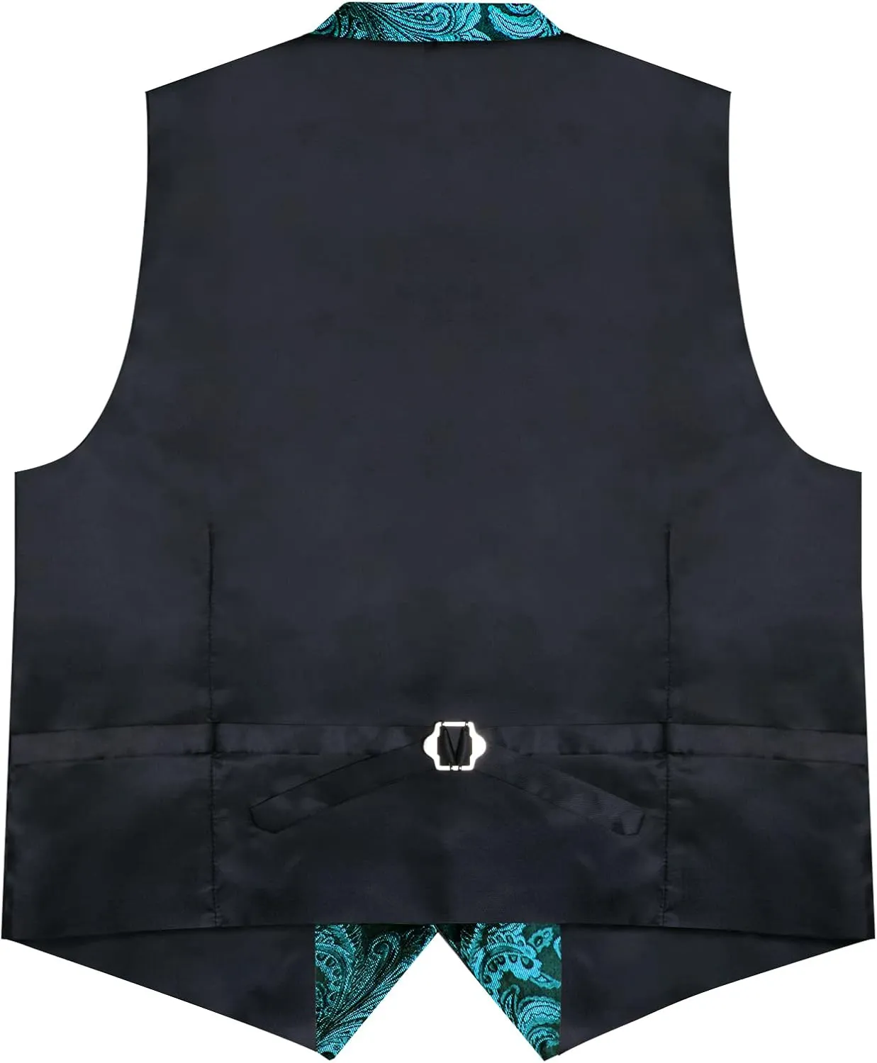 DiBanGu Men's Vest with Bow Tie with Tie Ring 5PCS Suit Vest and Bow Tie Handkerchief Cufflinks Set Formal