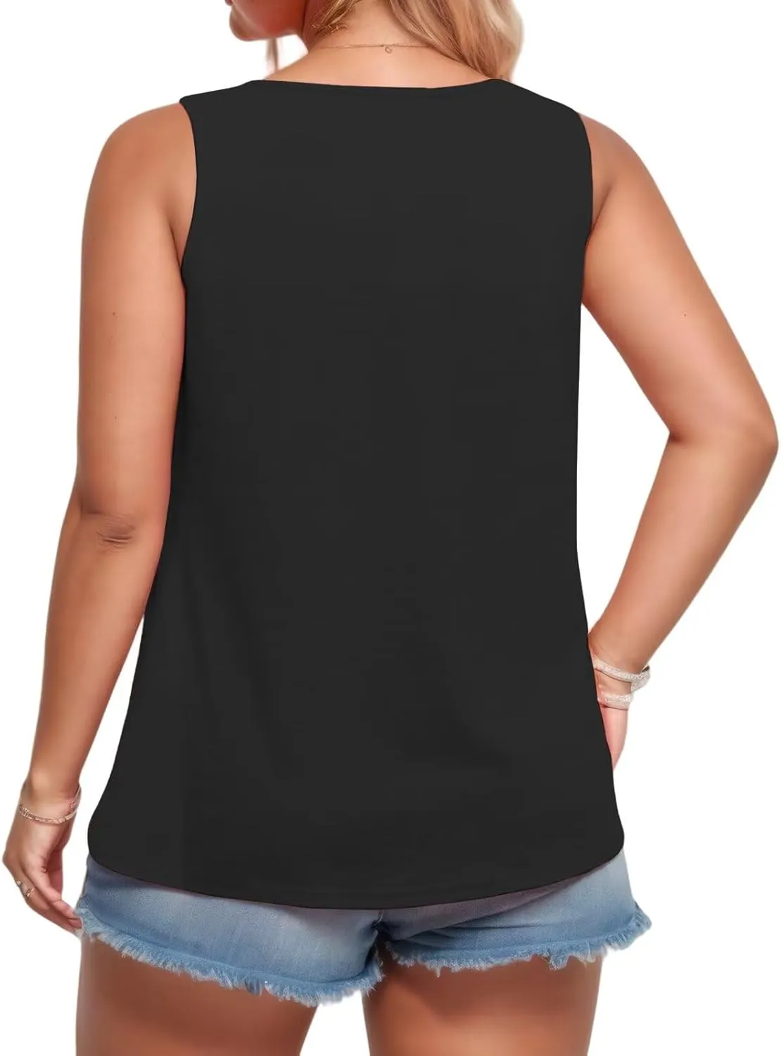 DOLNINE Women's Plus Size Tank Tops V Neck Sleeveless Shirts Casual Summer Fashion Tunic Blouses