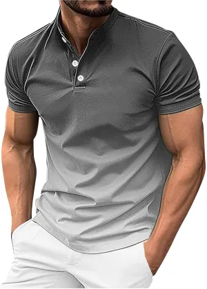 DOPOCQ Mens Polo Shirts Casual Short Sleeve Button Lapel Golf Tee Shirts Summer Fashion Solid Color Cozy Basic Tshirts