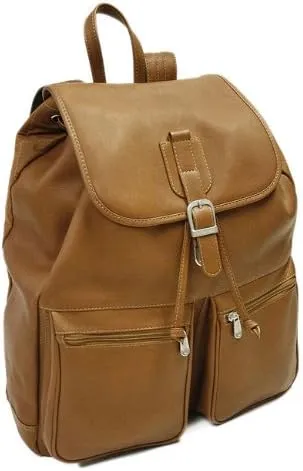 Drawstring Laptop Backpack (Saddle)