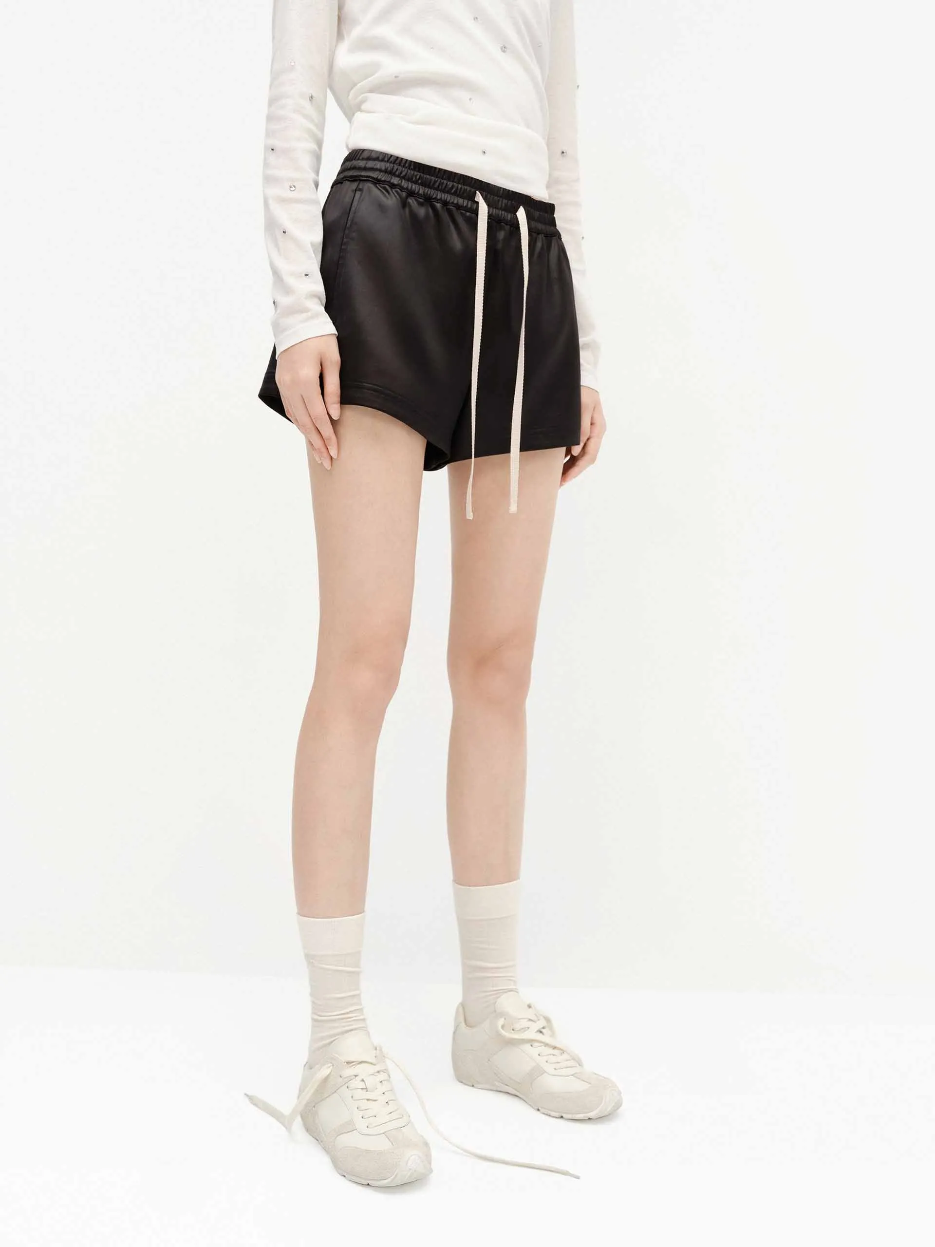 Drawstring Waist Mini Shorts