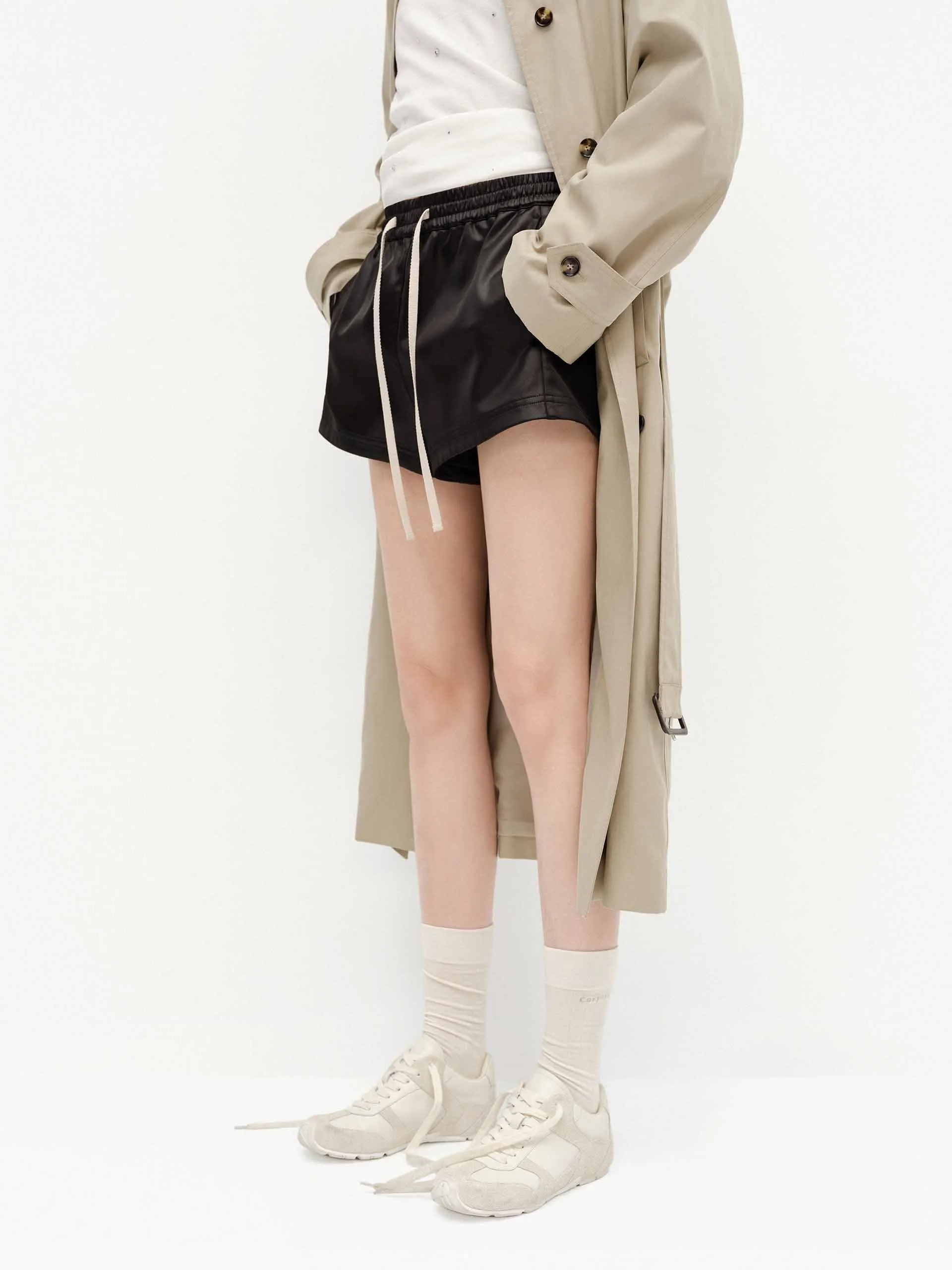 Drawstring Waist Mini Shorts