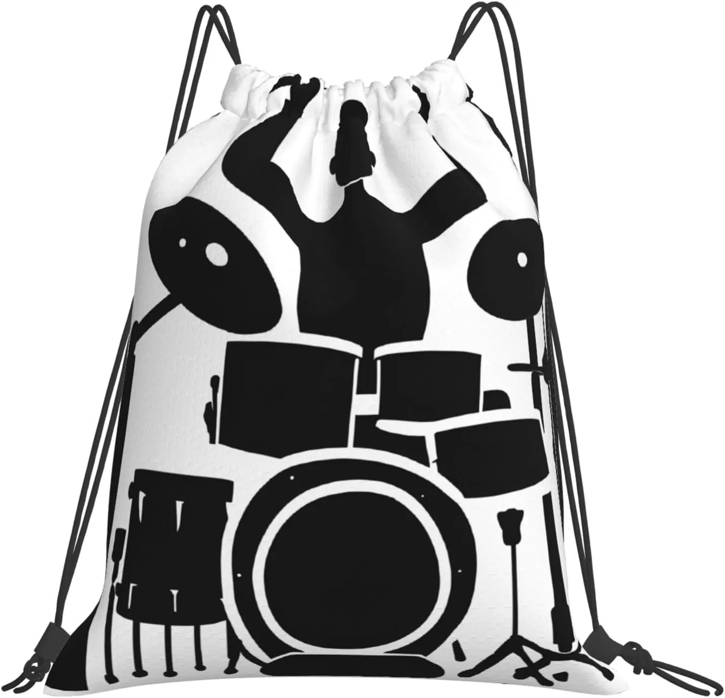 (Drummer) Drawstring Backpack Drawstring Gym Bag Foldable Water Drawstring Bags Draw String Back Bag For Shopping Sport Yoga Travel, Swimming, Beach