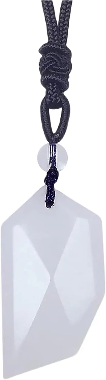 EDEN'S CALL Natural Crystal Stone Wolf Tooth Necklace for Women and Men Adjustable Faceted Quartz Stone Pendant Necklace for Reiki Balancing