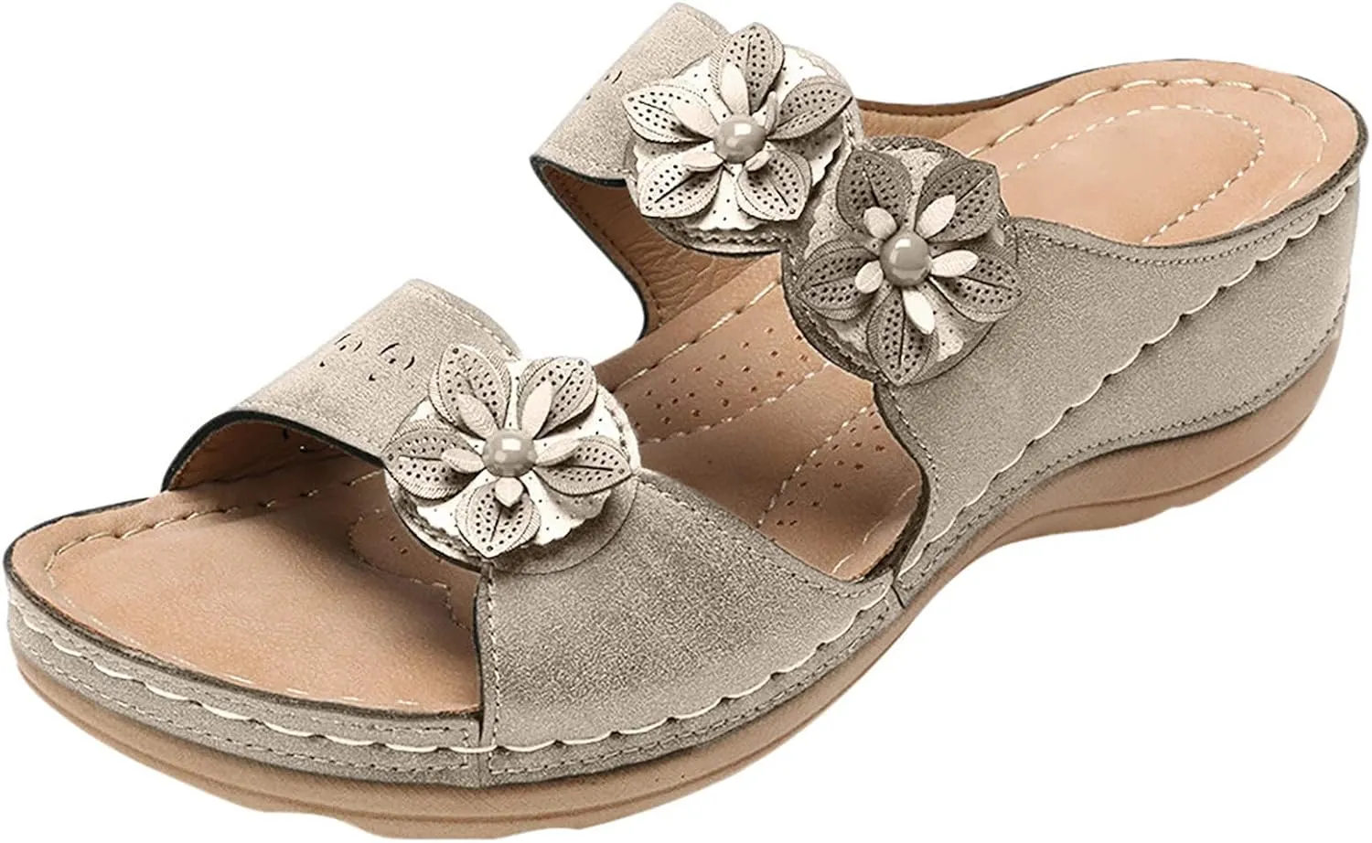 Eduavar Wedge Sandals for Women, Orthopedic Sandals for Women Wedge Sandals with Arch Support Anti-Slip Comfy Sandal