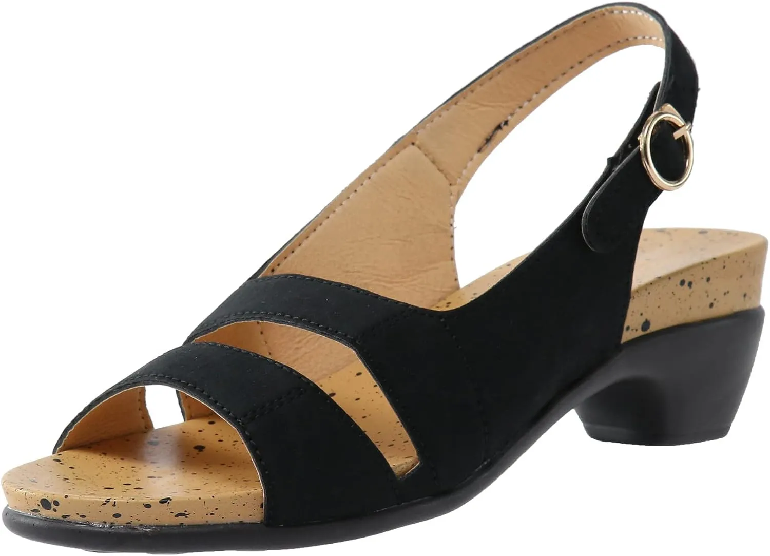 Eduavar Womens Sandals Dressy, Sandals Women Orthopedic Sandals Dressy Open Toe Low Heel Sandals with Ankle Strap